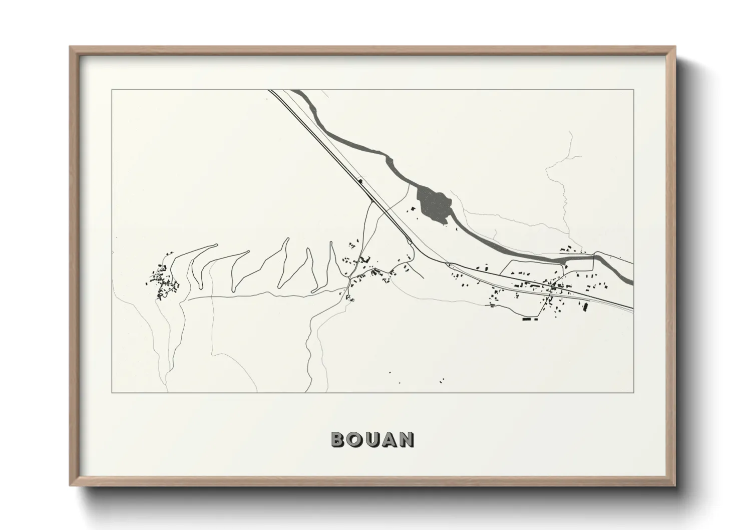 Une affiche de carte sur Bouan