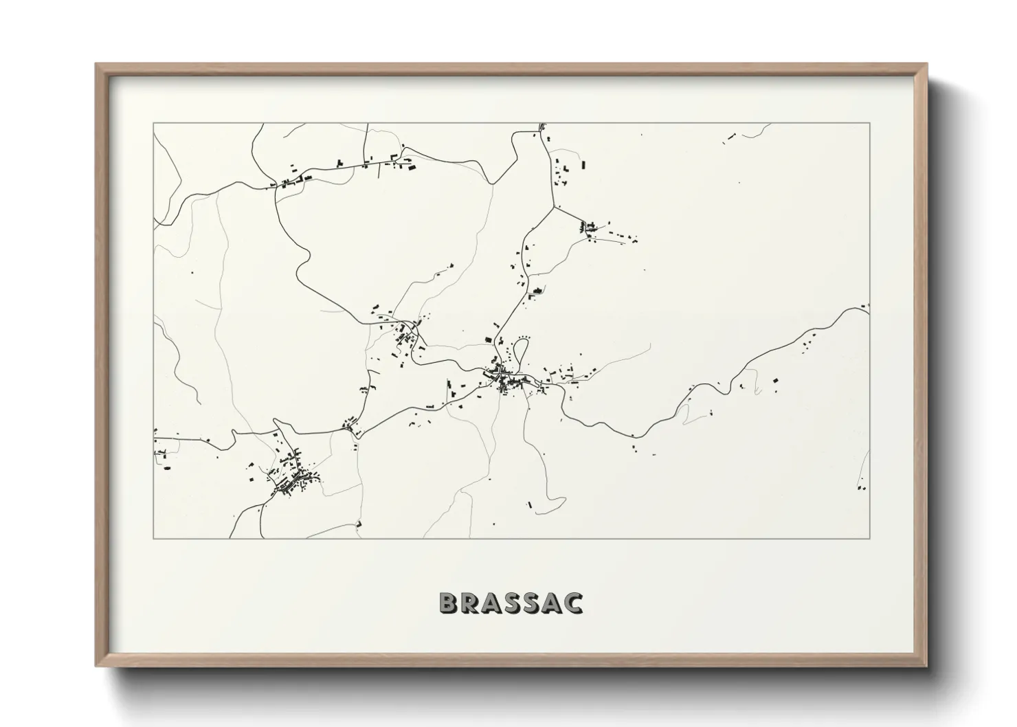 Une affiche de carte sur Brassac
