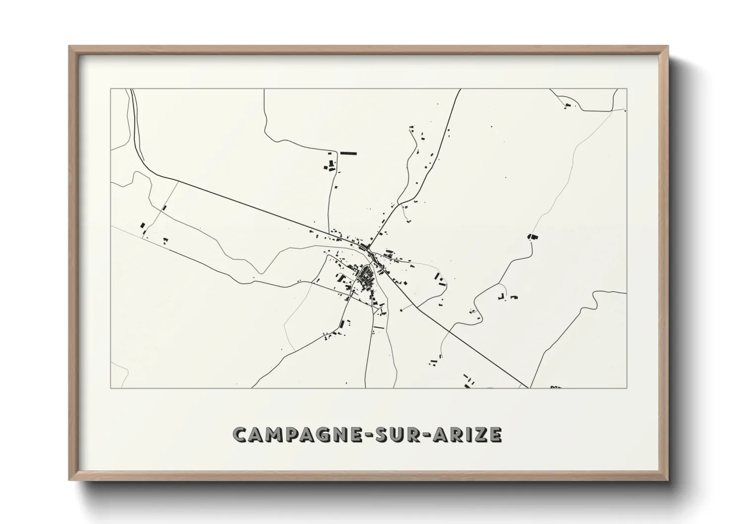 Une affiche de carte sur Campagne-sur-Arize
