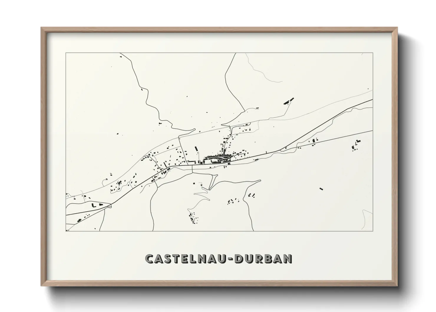 Une affiche de carte sur Castelnau-Durban