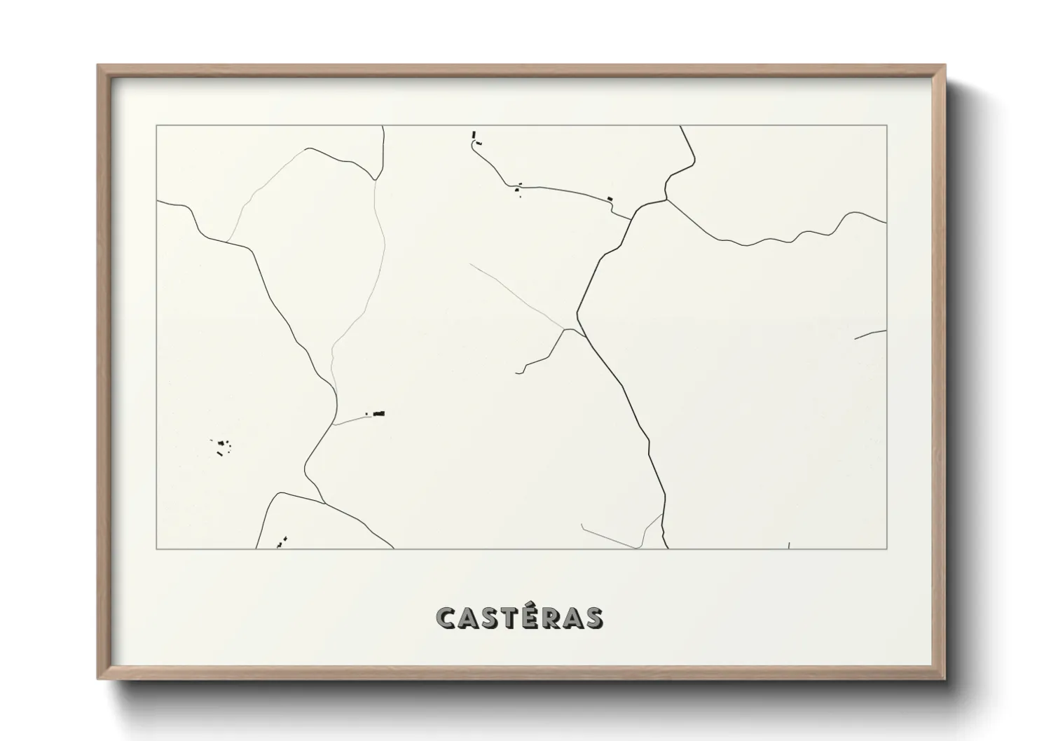 Une affiche de carte sur Castéras