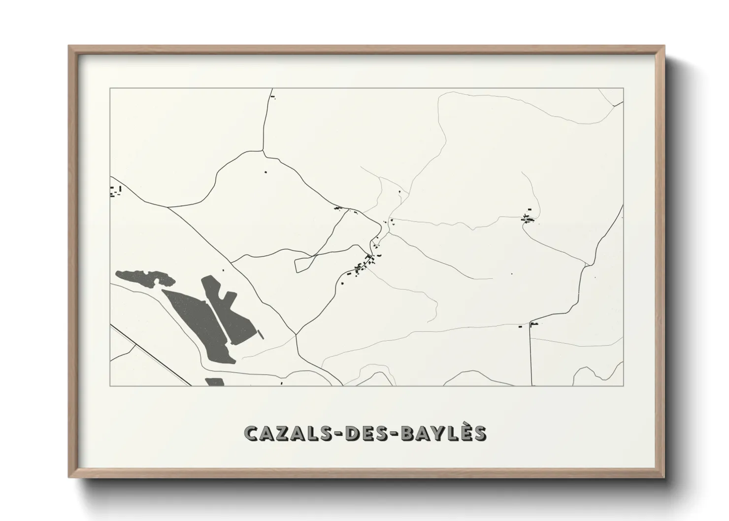 Une affiche de carte sur Cazals-des-Baylès