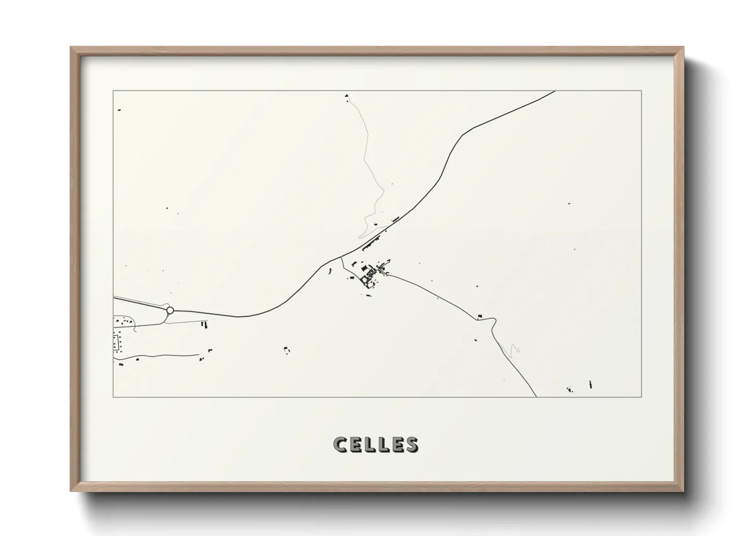 Une affiche de carte sur Celles