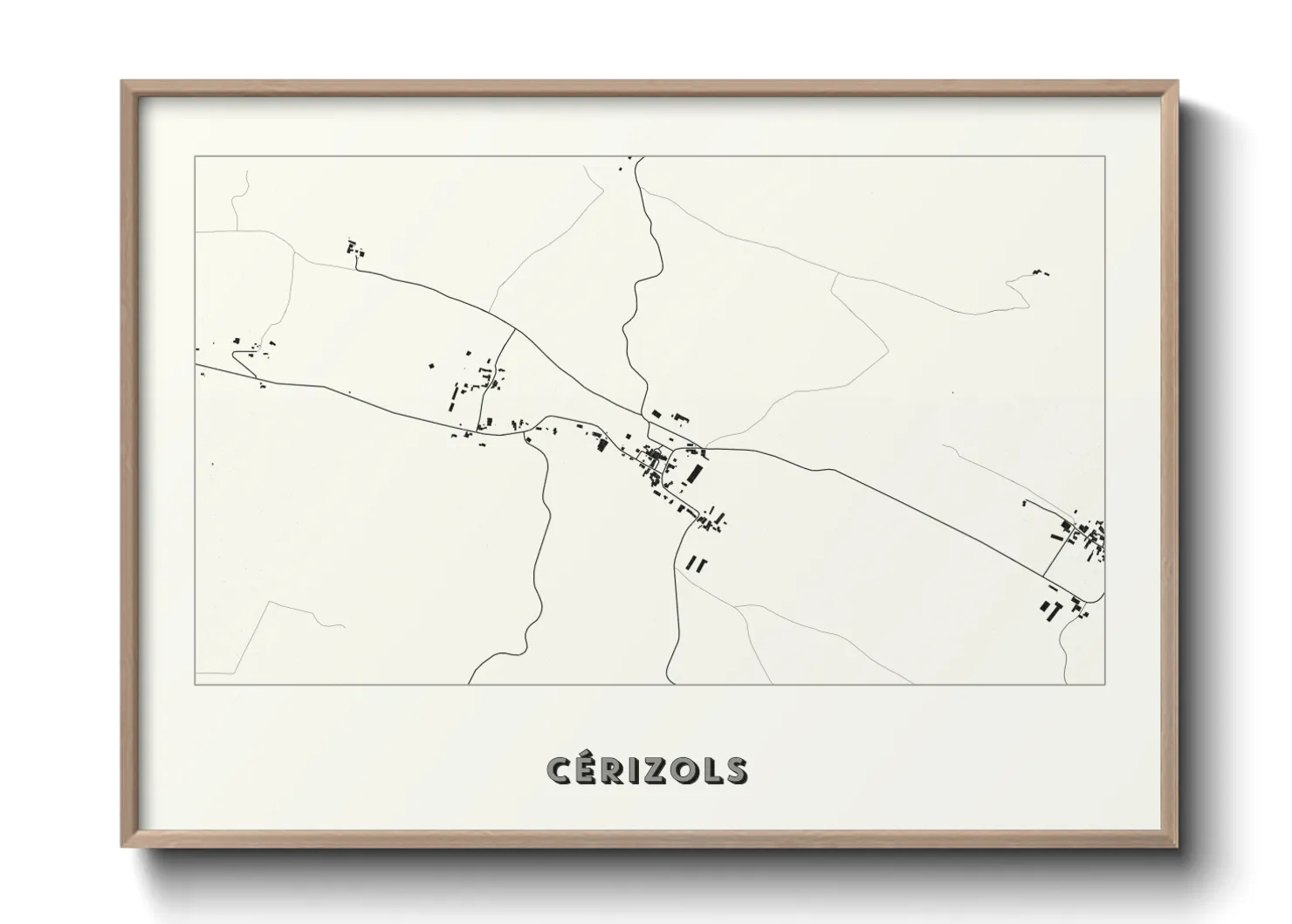 Une affiche de carte sur Cérizols