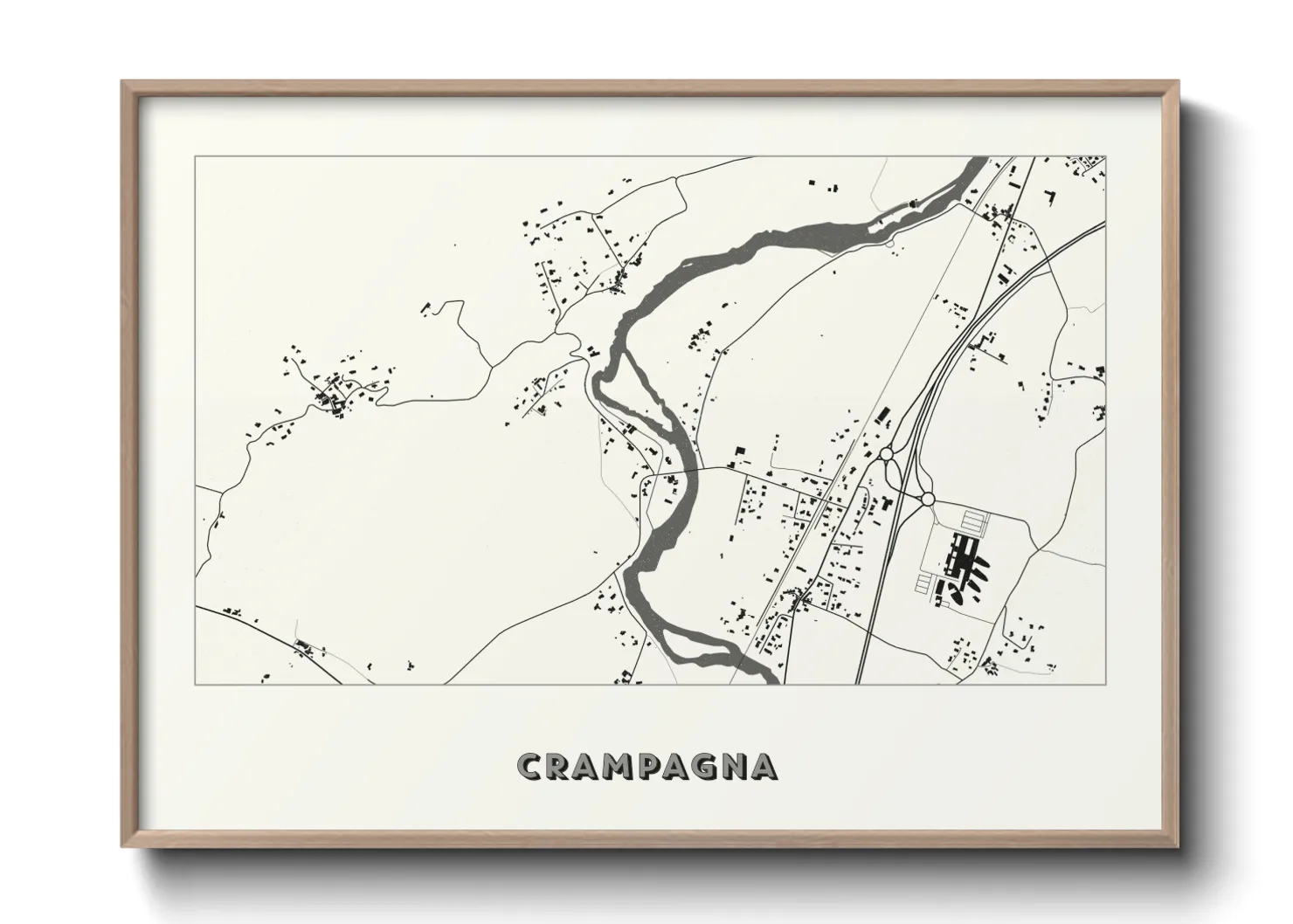 Une affiche de carte sur Crampagna