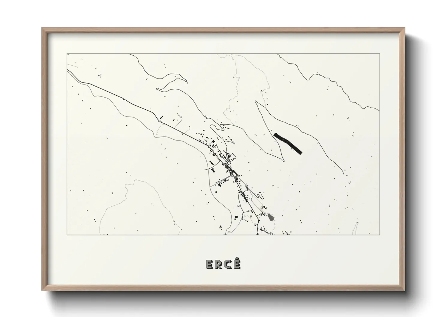 Une affiche de carte sur Ercé