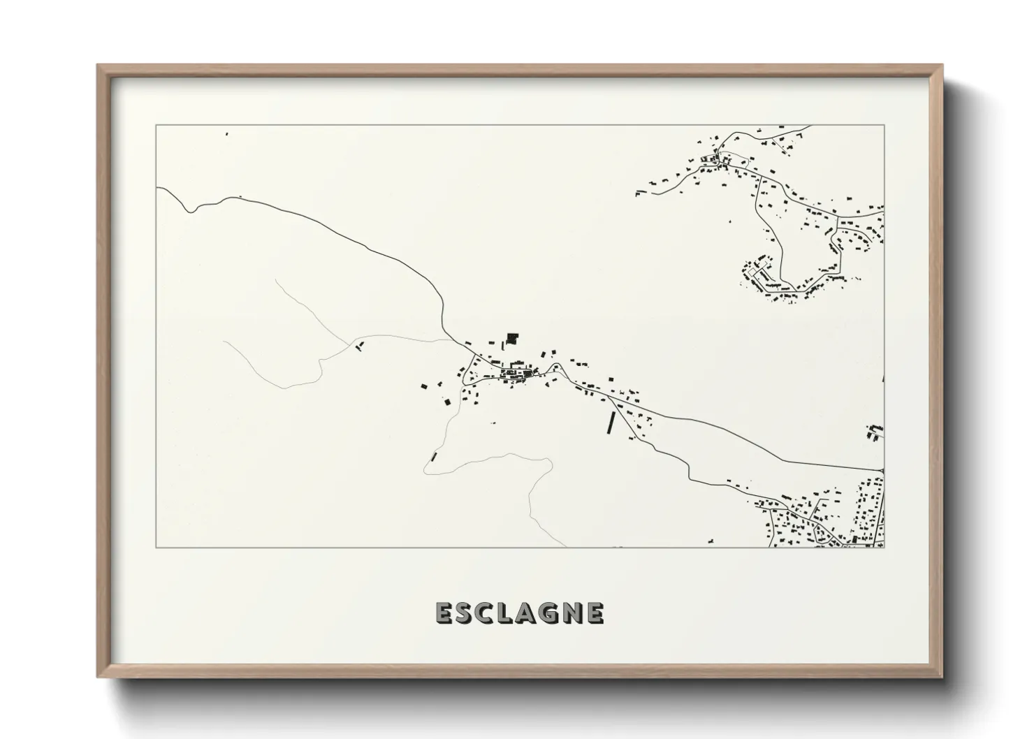 Une affiche de carte sur Esclagne