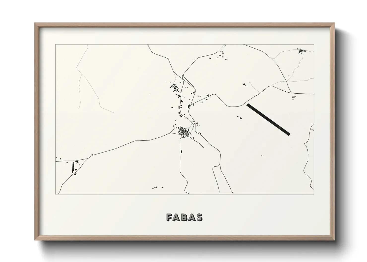 Une affiche de carte sur Fabas