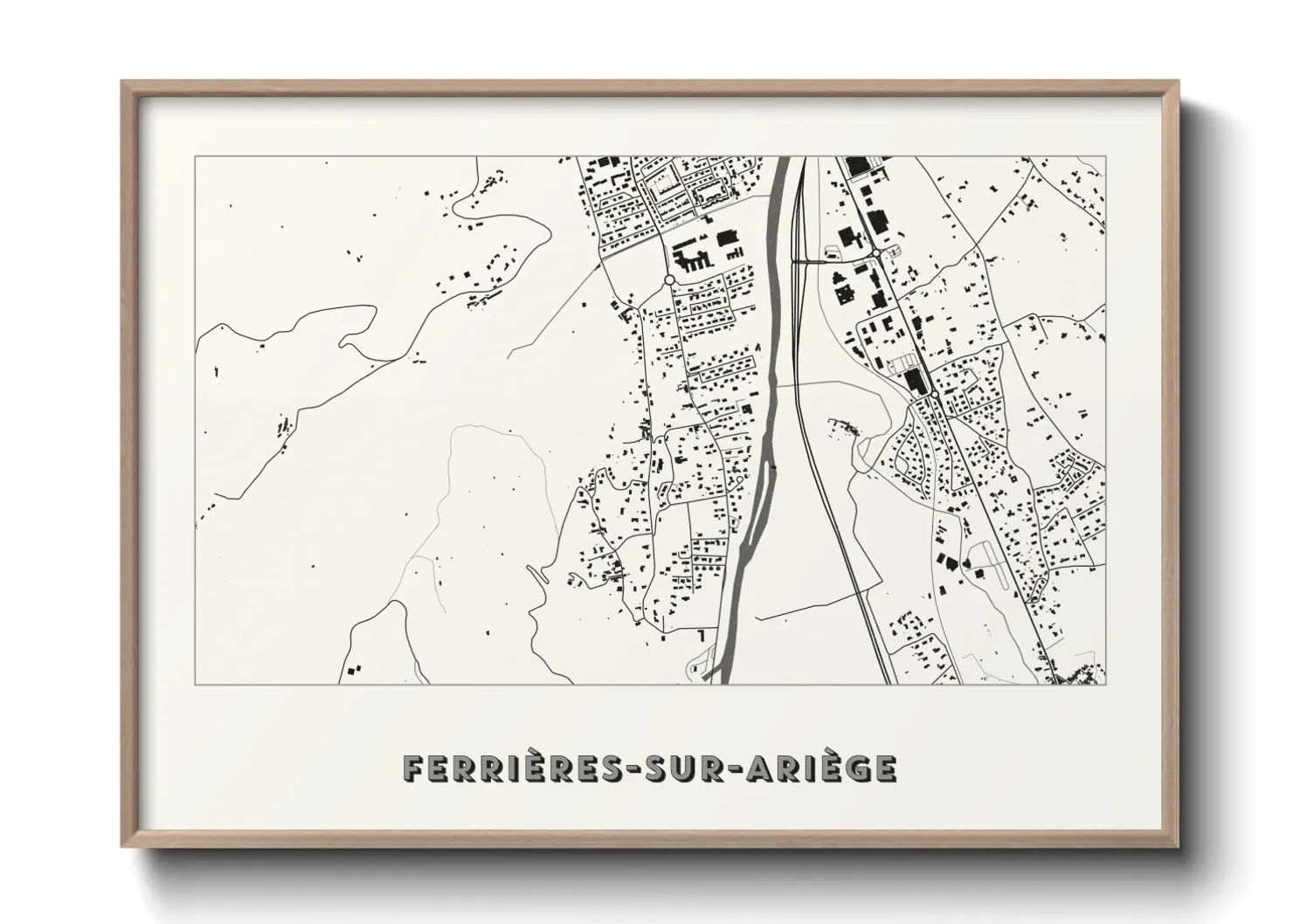 Une affiche de carte sur Ferrières-sur-Ariège
