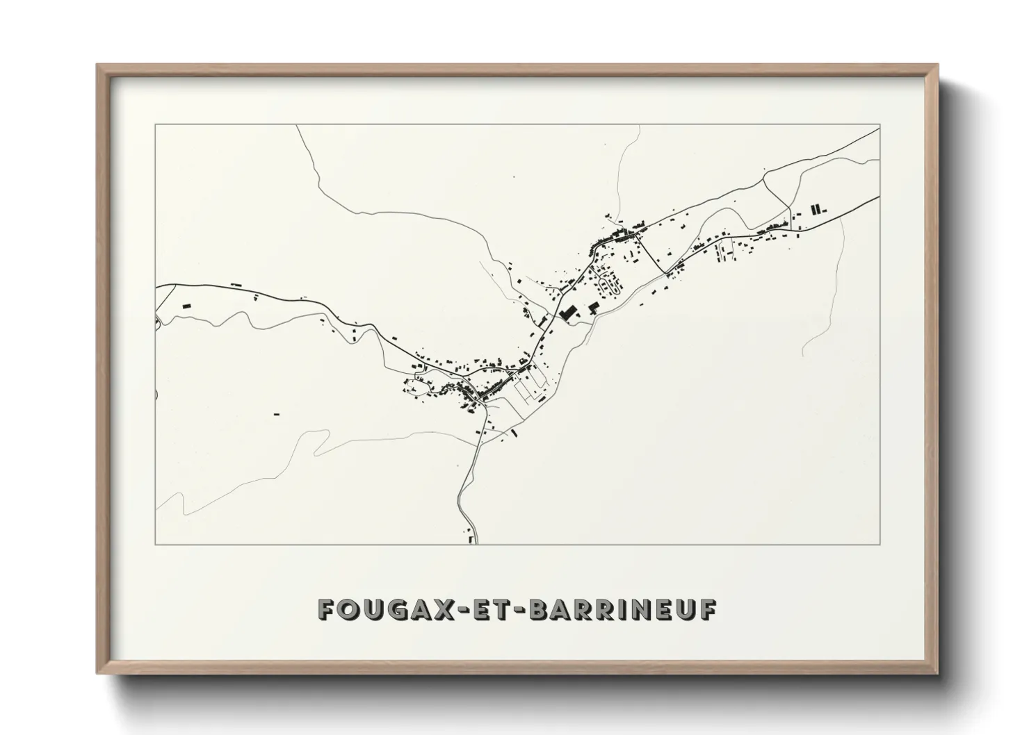 Une affiche de carte sur Fougax-et-Barrineuf
