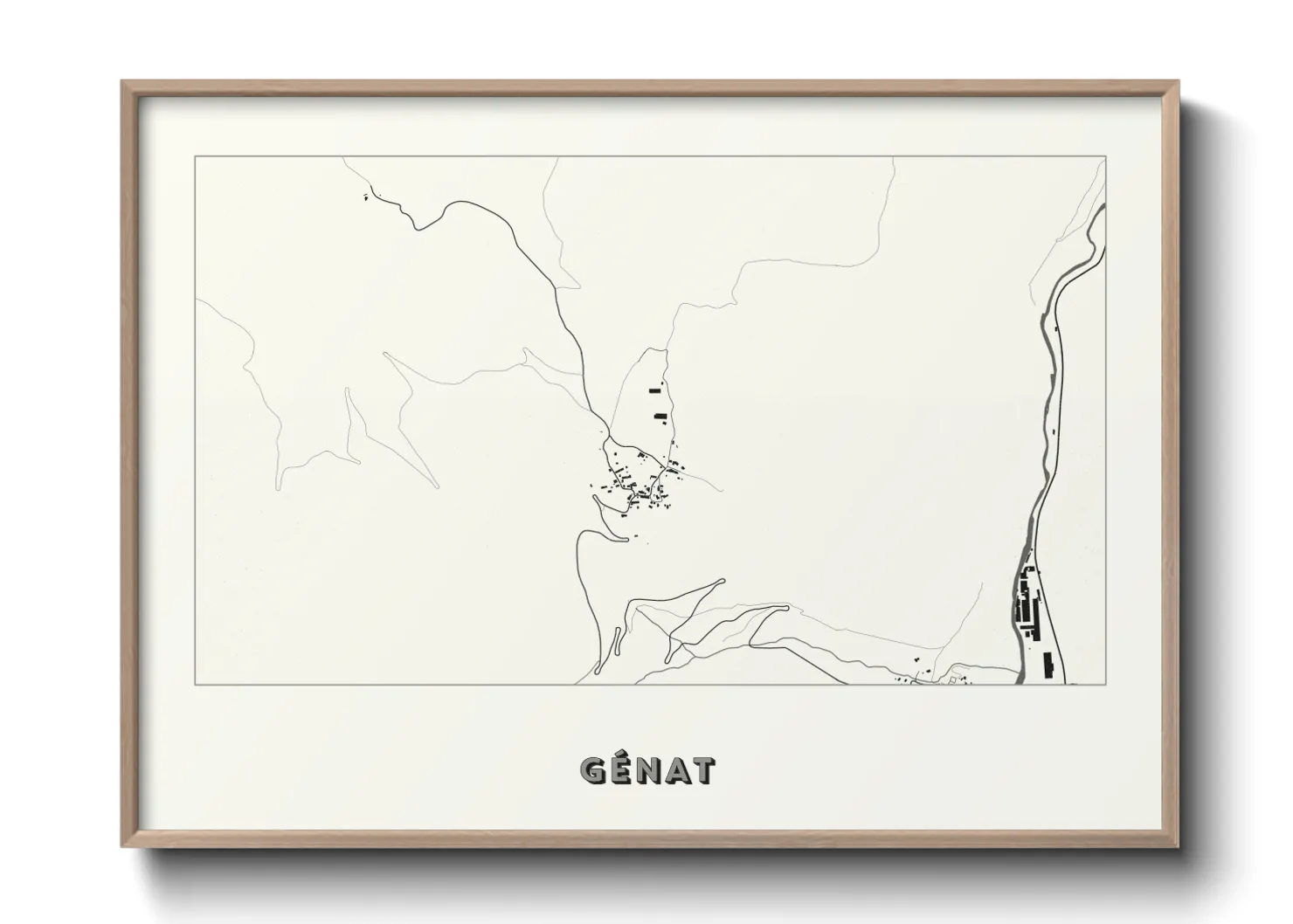 Une affiche de carte sur Génat