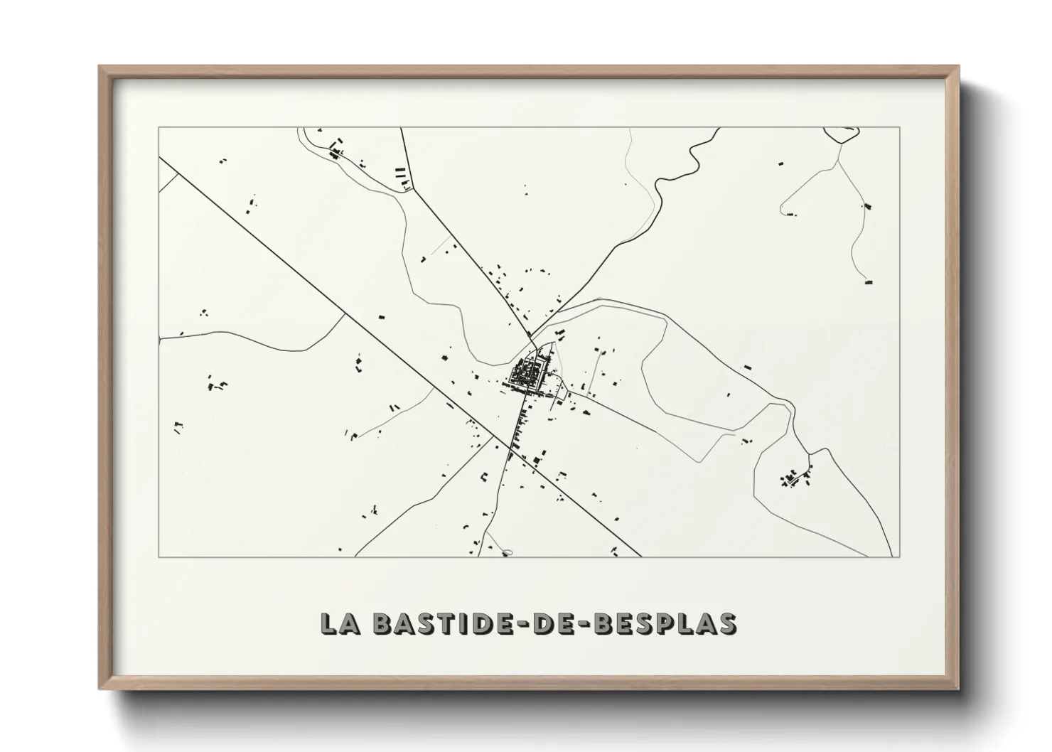 Une affiche de carte sur La Bastide-de-Besplas