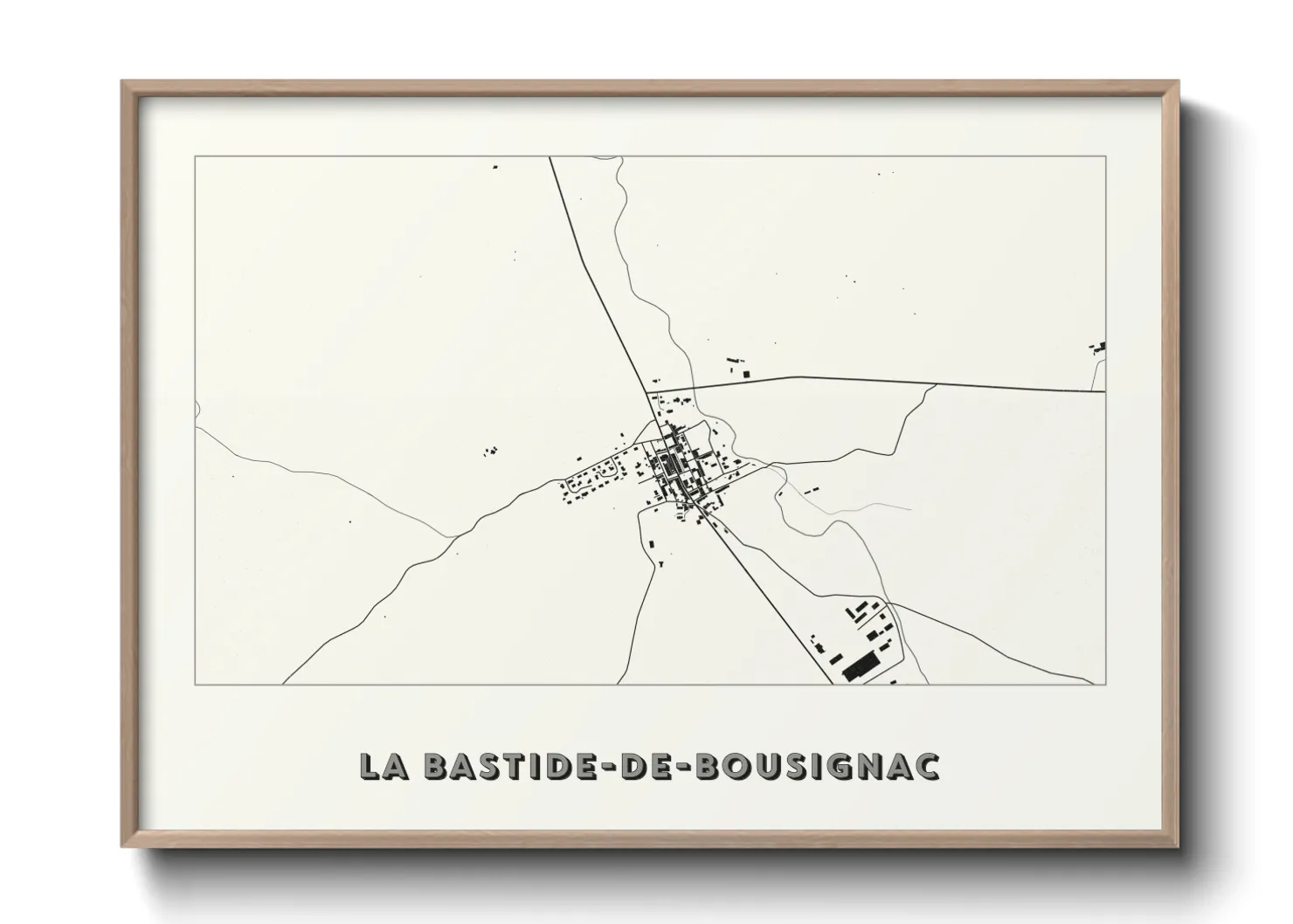 Une affiche de carte sur La Bastide-de-Bousignac