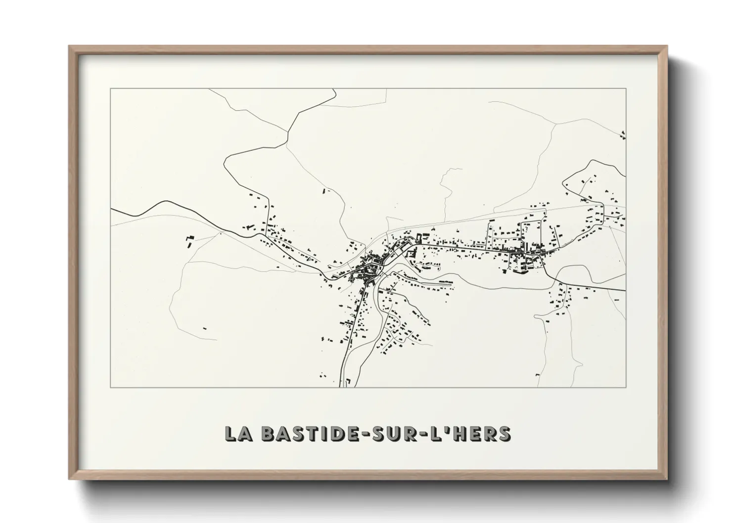 Une affiche de carte sur La Bastide-sur-l'Hers