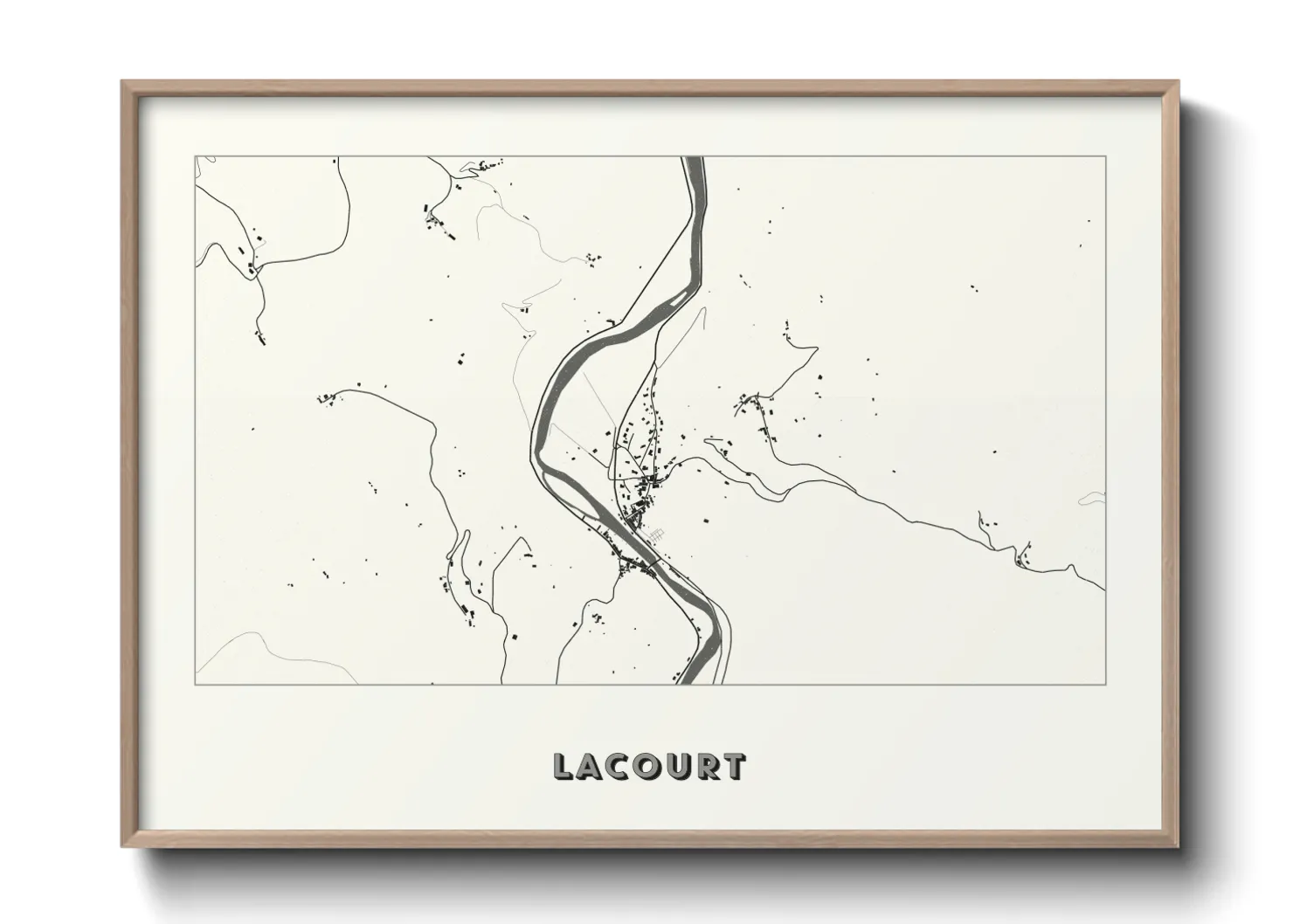 Une affiche de carte sur Lacourt