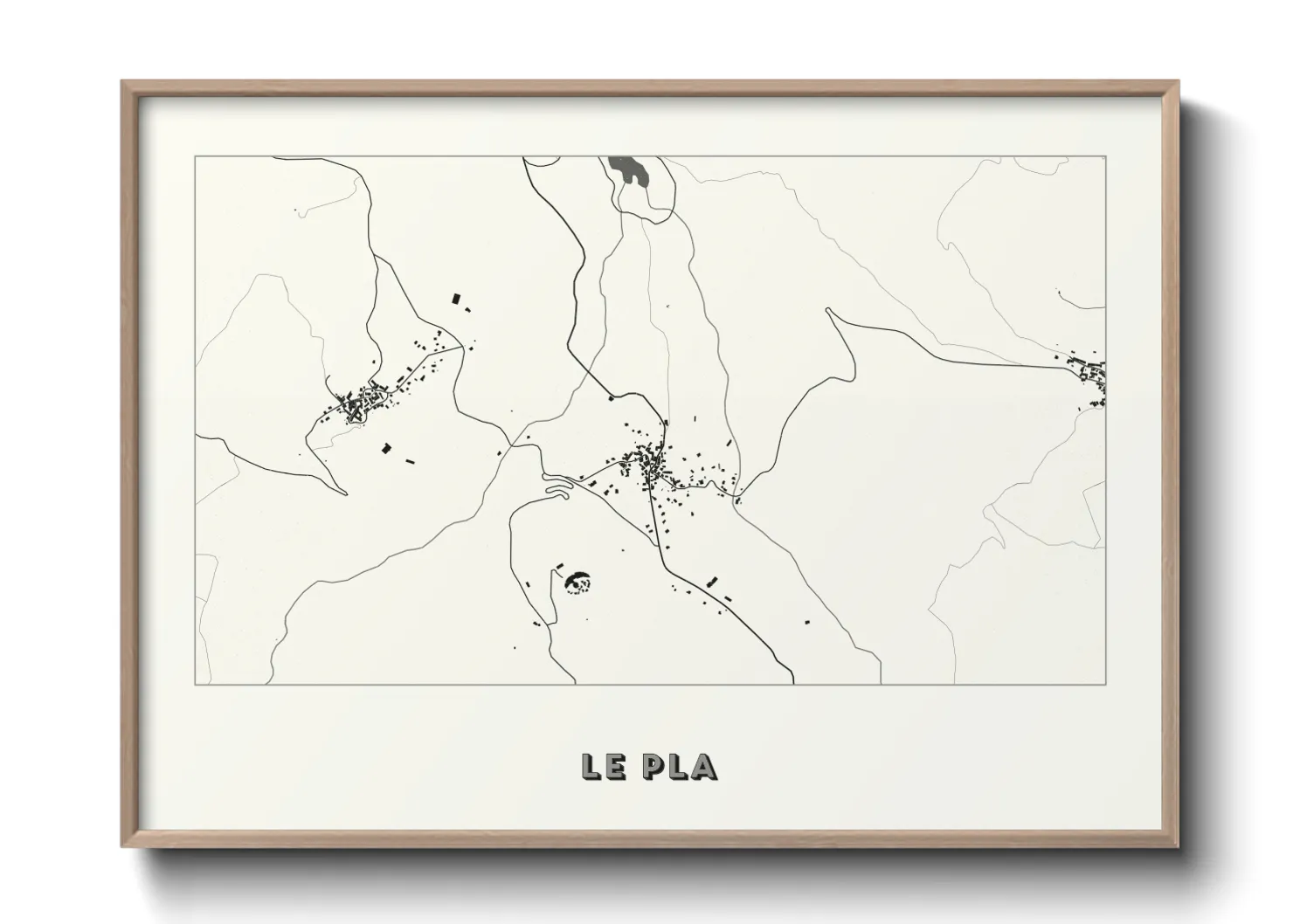 Une affiche de carte sur Le Pla