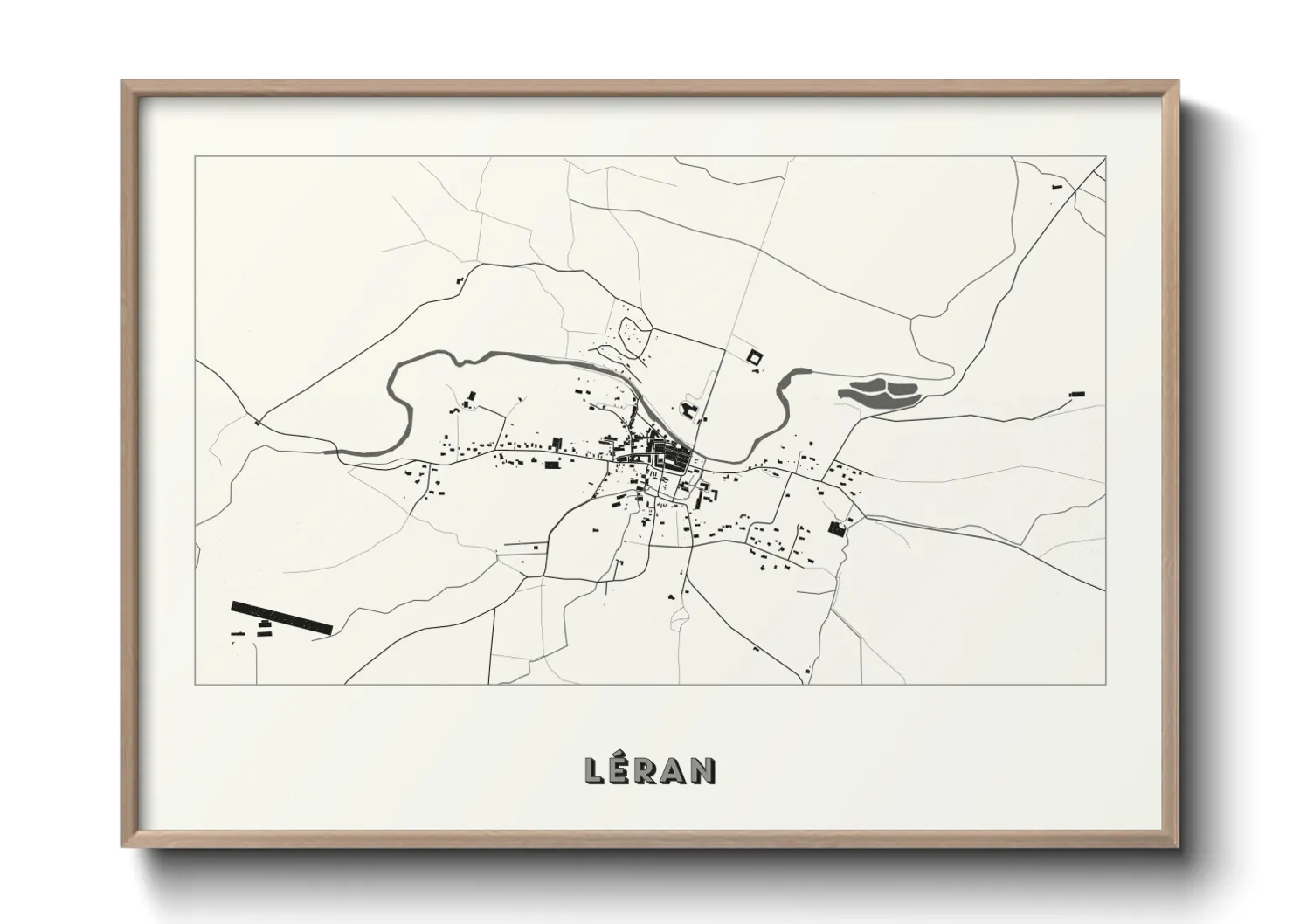 Une affiche de carte sur Léran