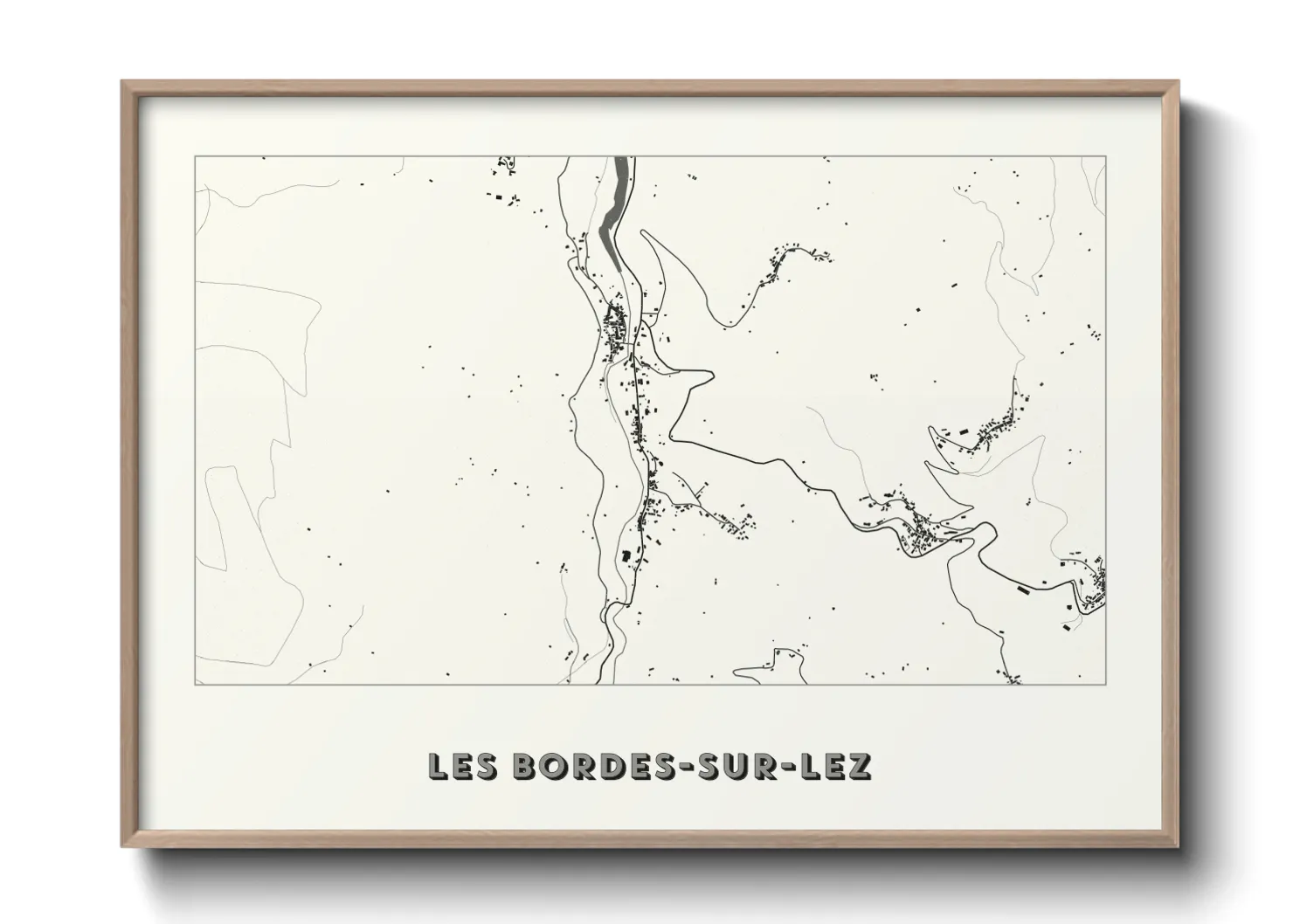 Une affiche de carte sur Les Bordes-sur-Lez