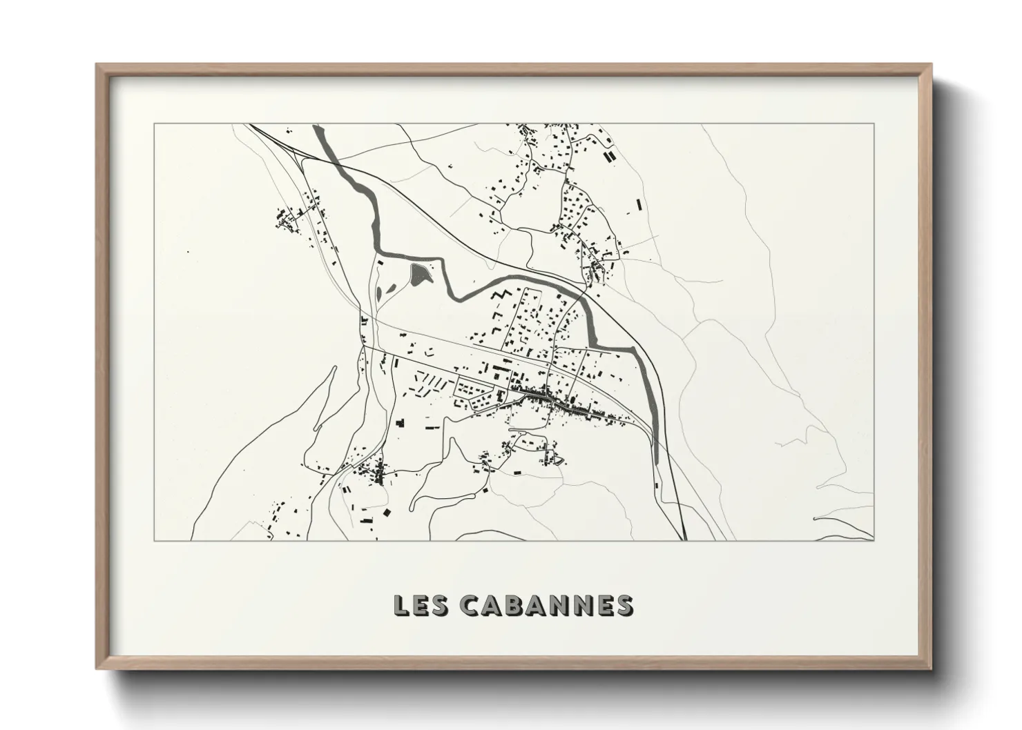 Une affiche de carte sur Les Cabannes