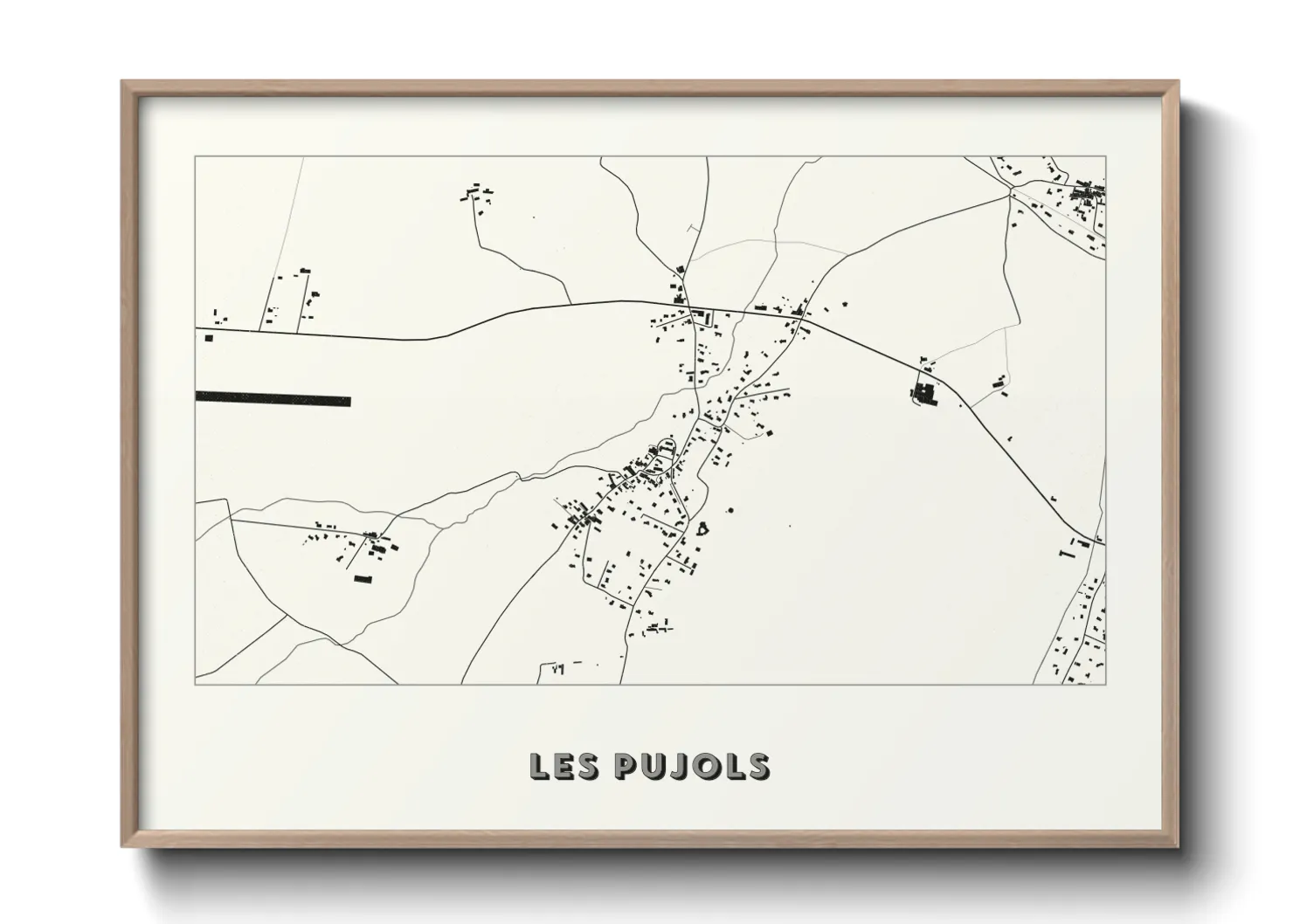 Une affiche de carte sur Les Pujols
