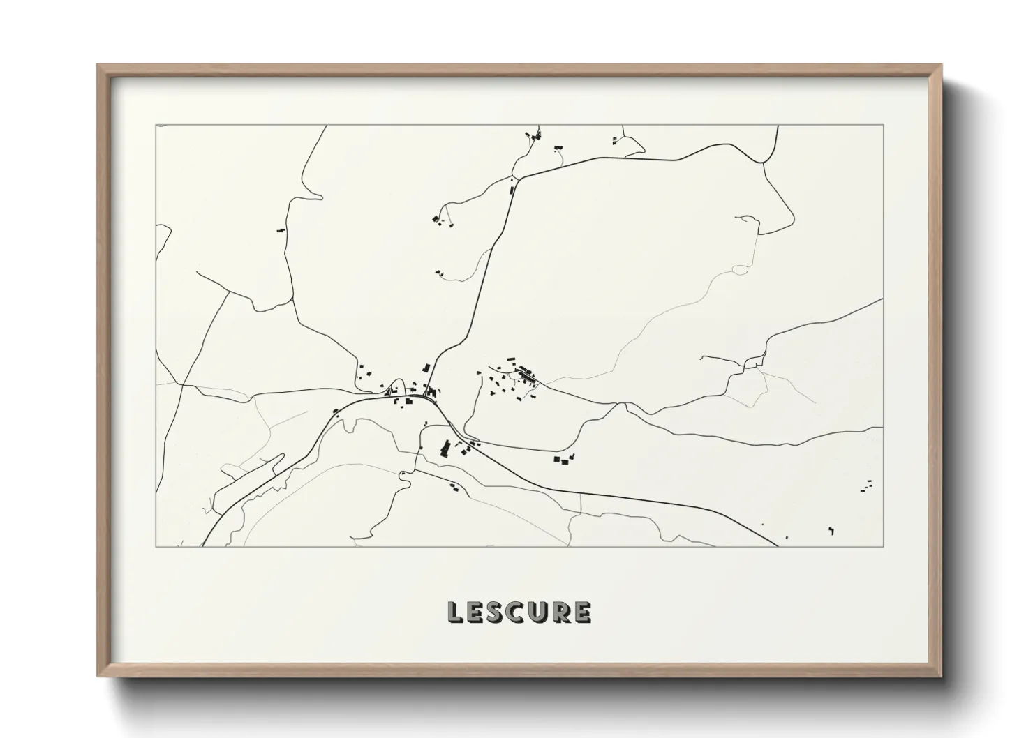 Une affiche de carte sur Lescure