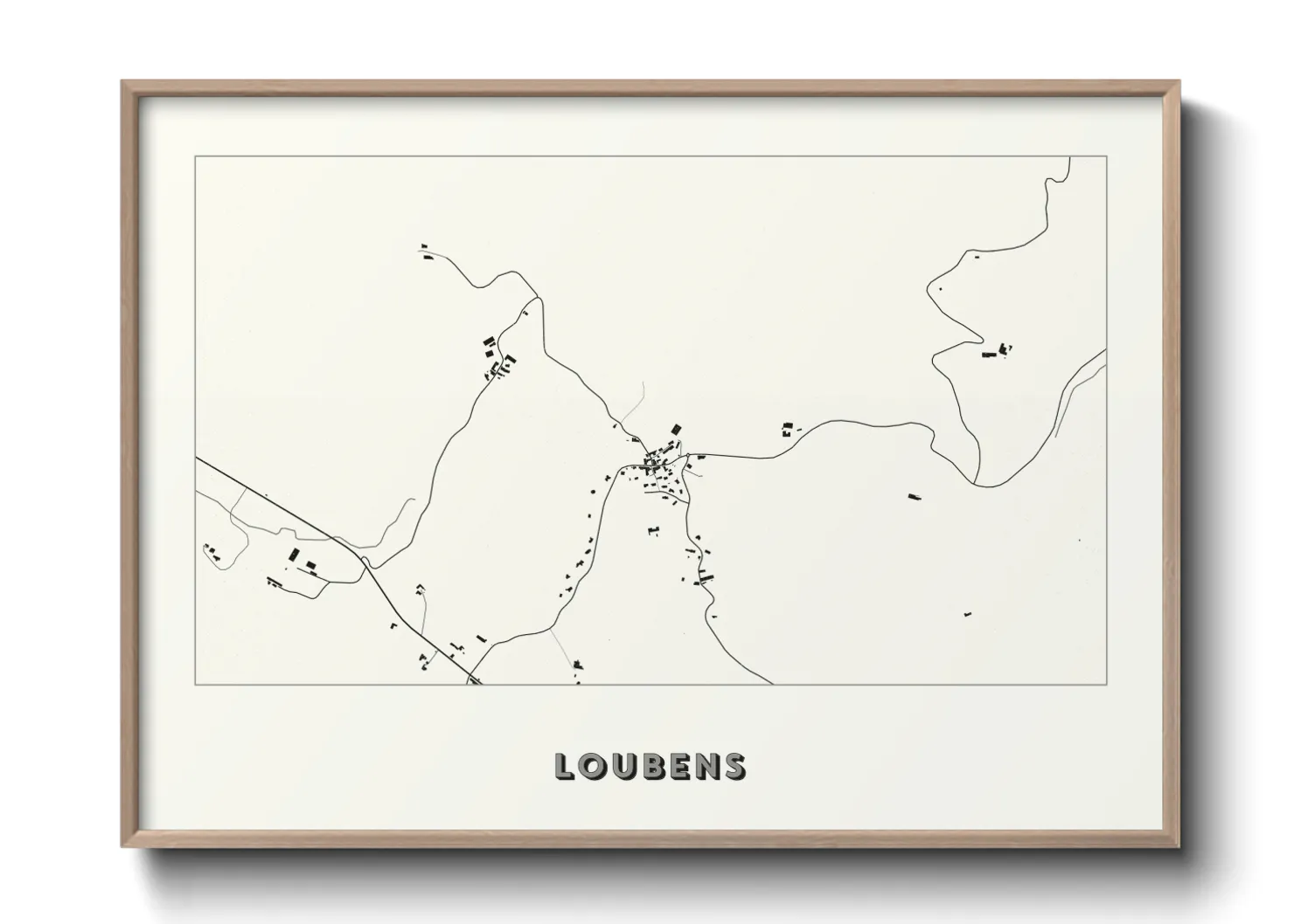 Une affiche de carte sur Loubens