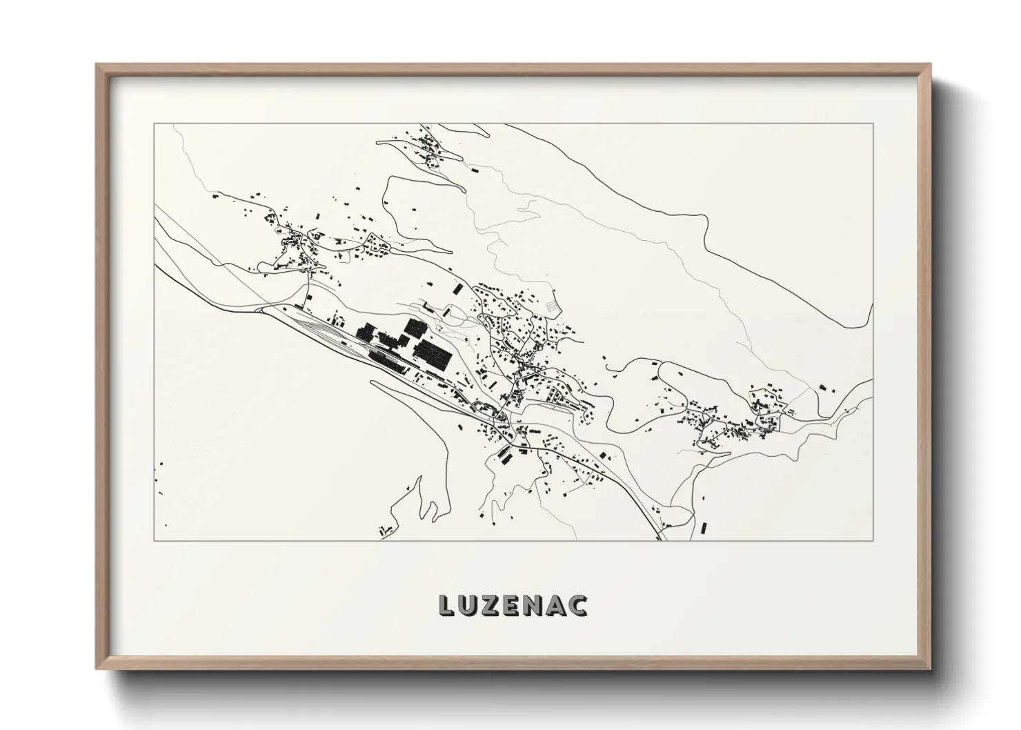 Une affiche de carte sur Luzenac