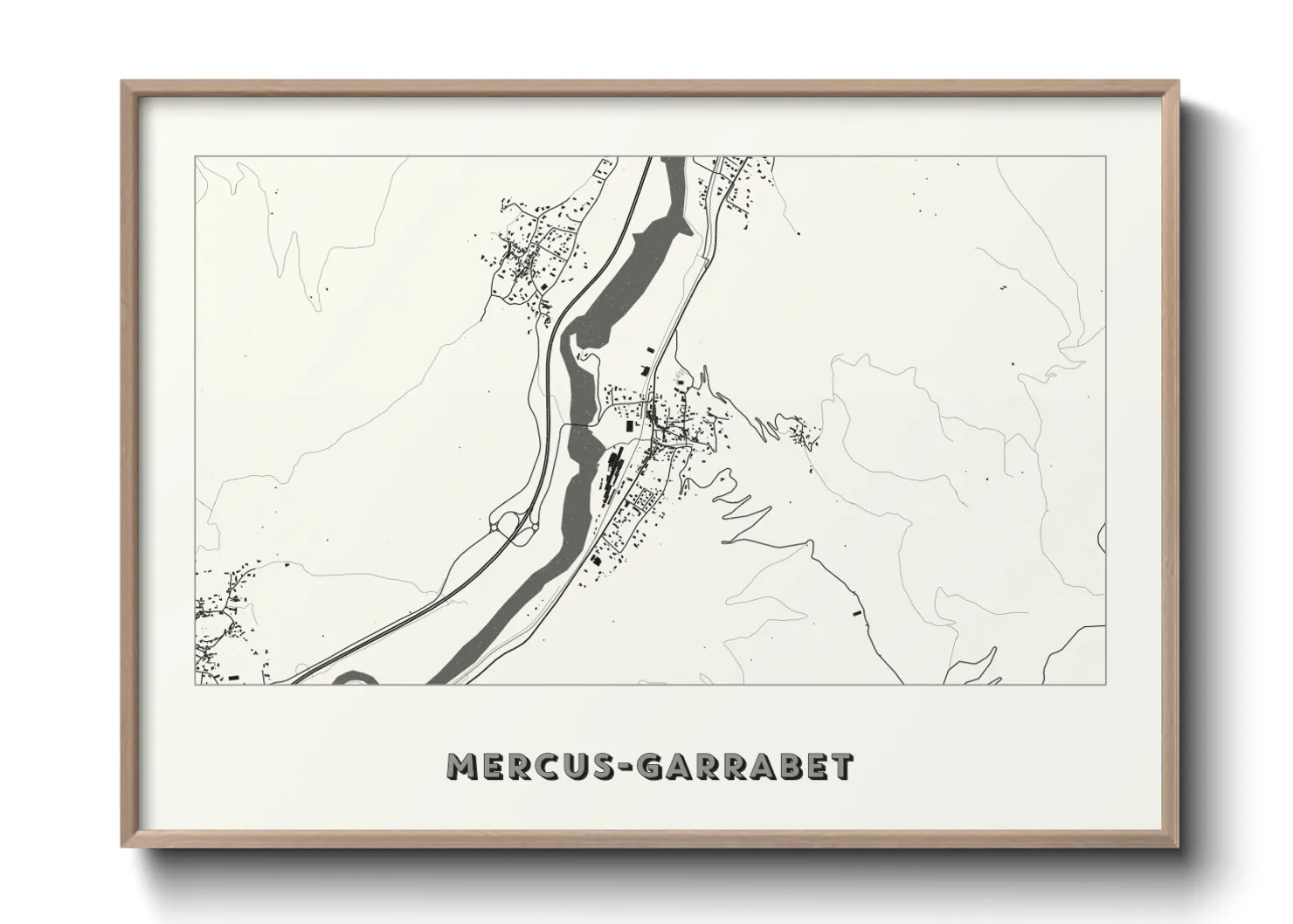 Une affiche de carte sur Mercus-Garrabet