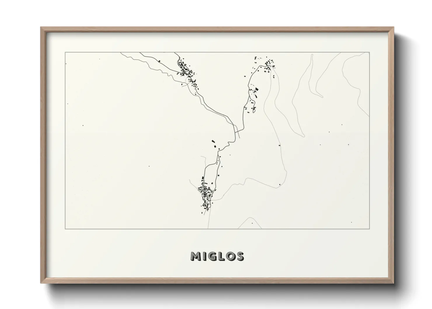 Une affiche de carte sur Miglos