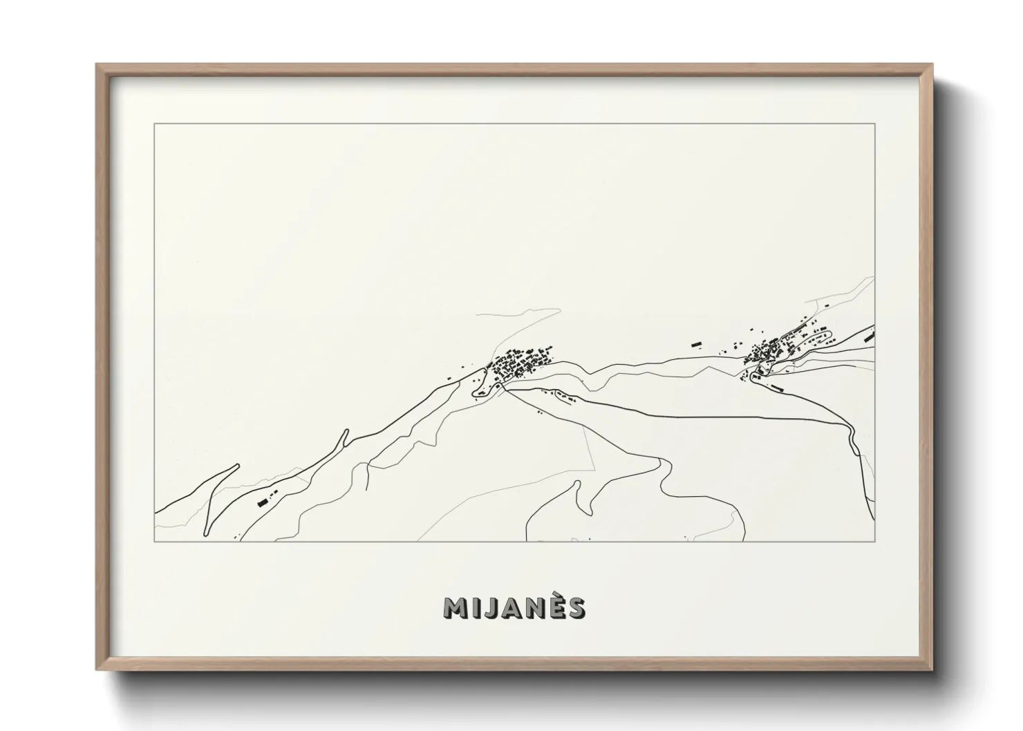 Une affiche de carte sur Mijanès