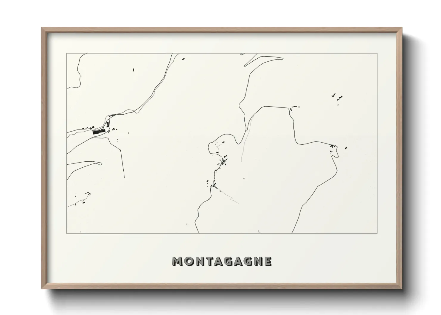 Une affiche de carte sur Montagagne