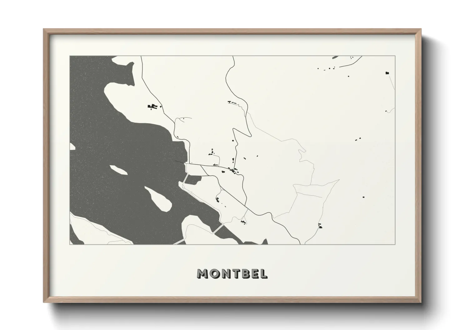Une affiche de carte sur Montbel
