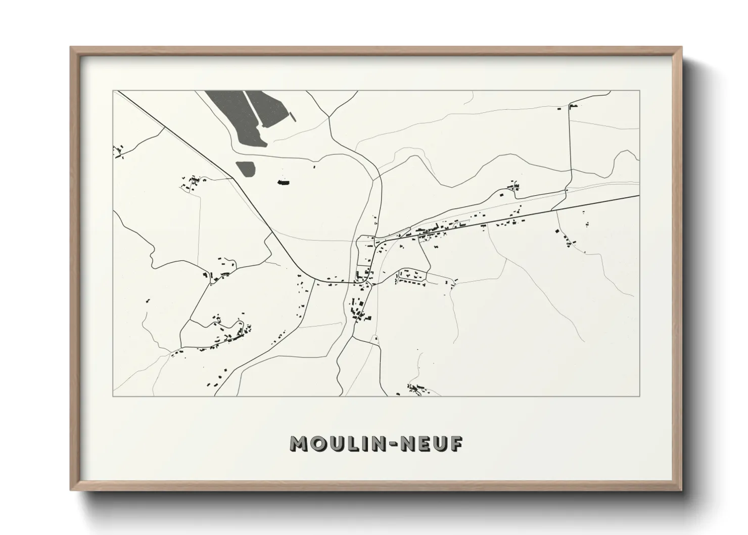 Une affiche de carte sur Moulin-Neuf