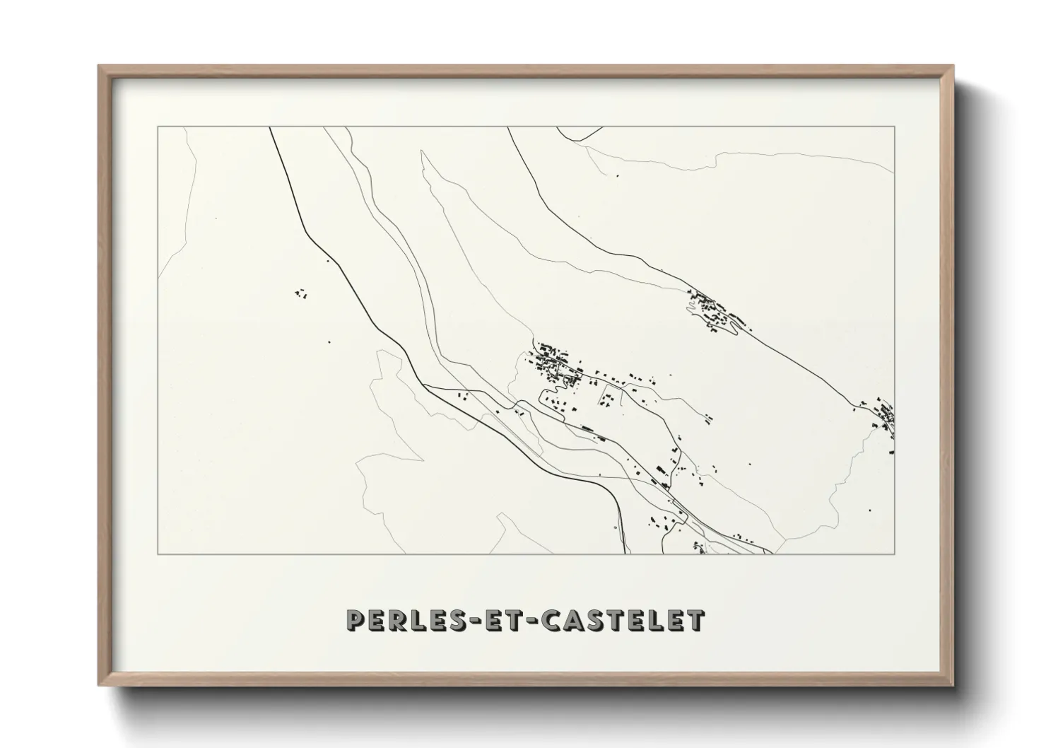 Une affiche de carte sur Perles-et-Castelet