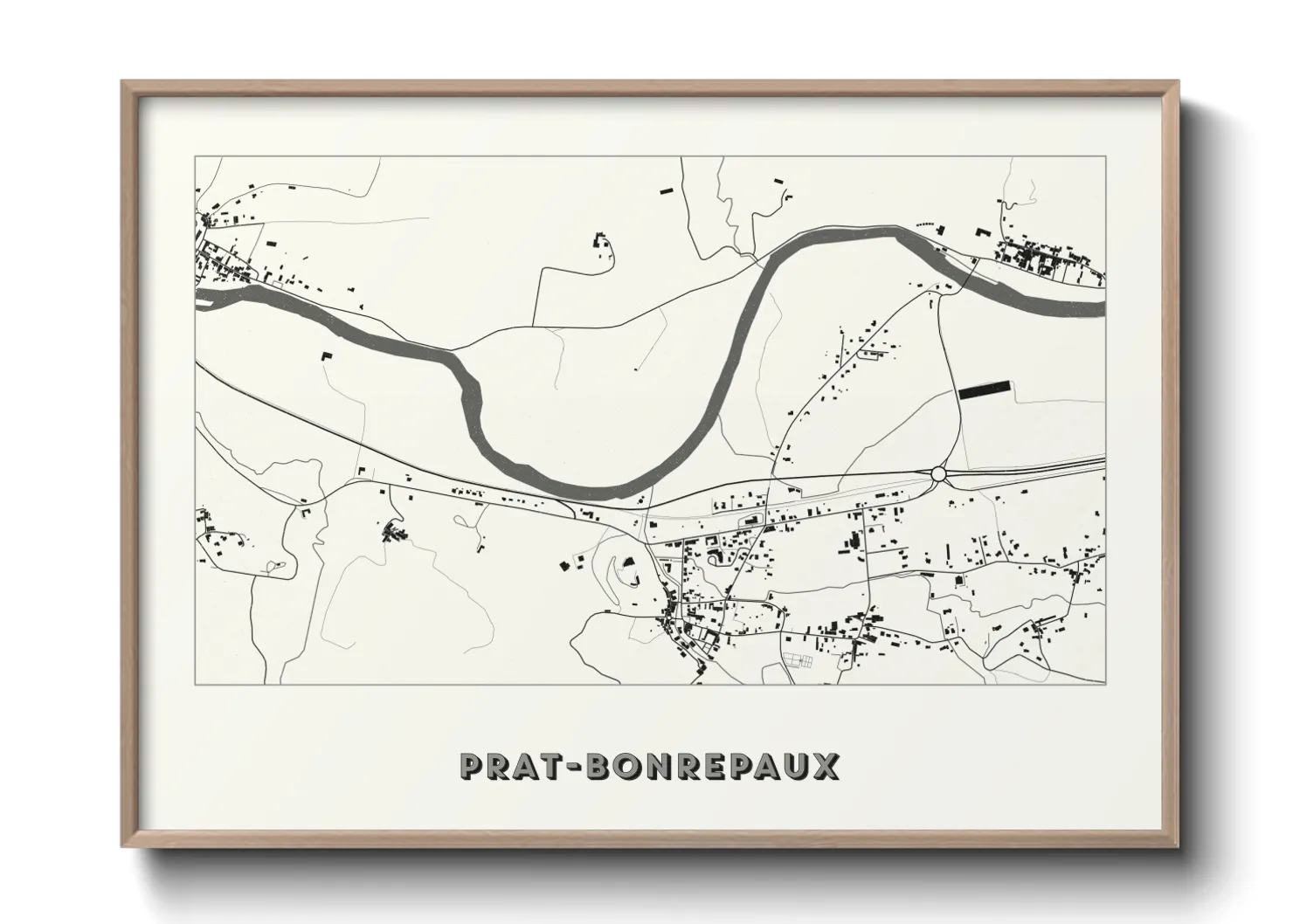Une affiche de carte sur Prat-Bonrepaux