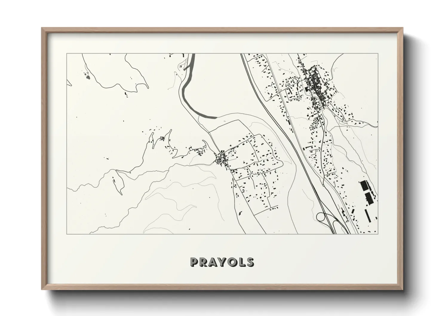 Une affiche de carte sur Prayols