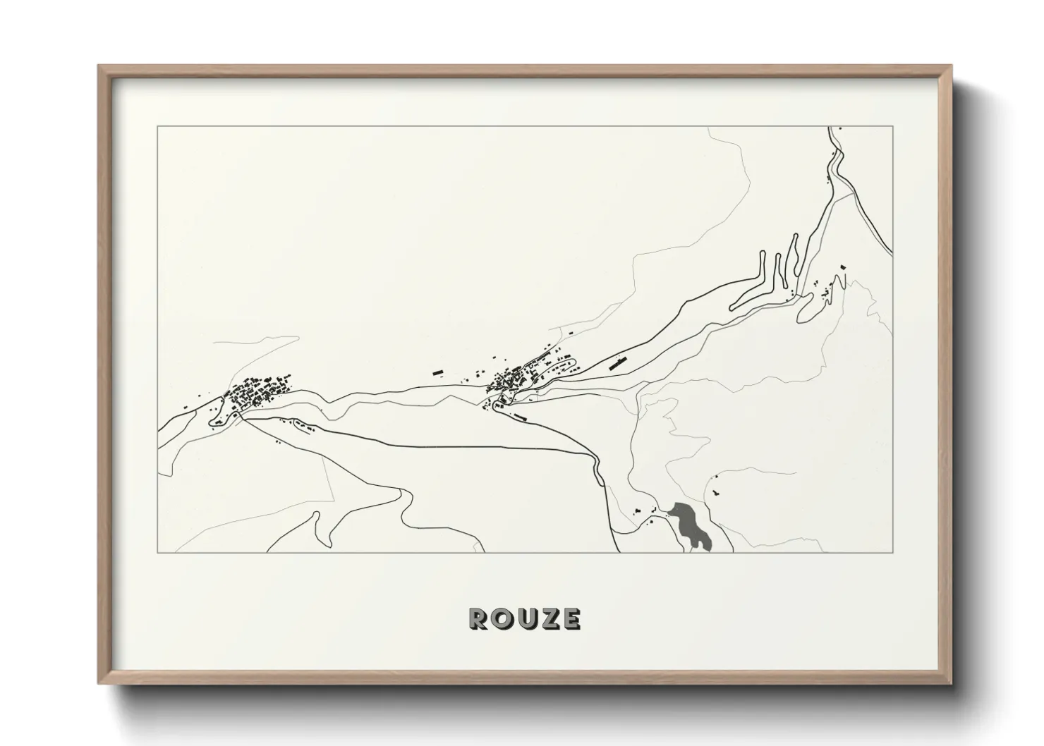Une affiche de carte sur Rouze