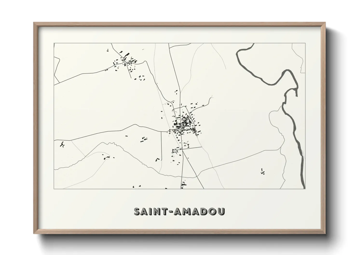 Une affiche de carte sur Saint-Amadou