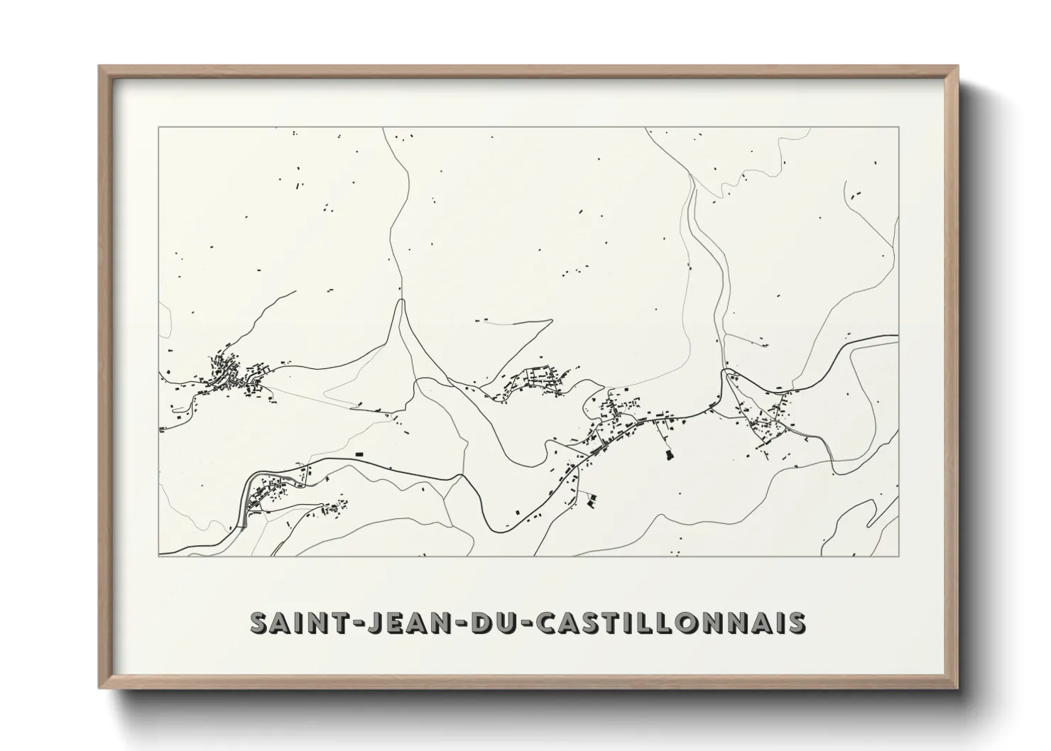 Une affiche de carte sur Saint-Jean-du-Castillonnais