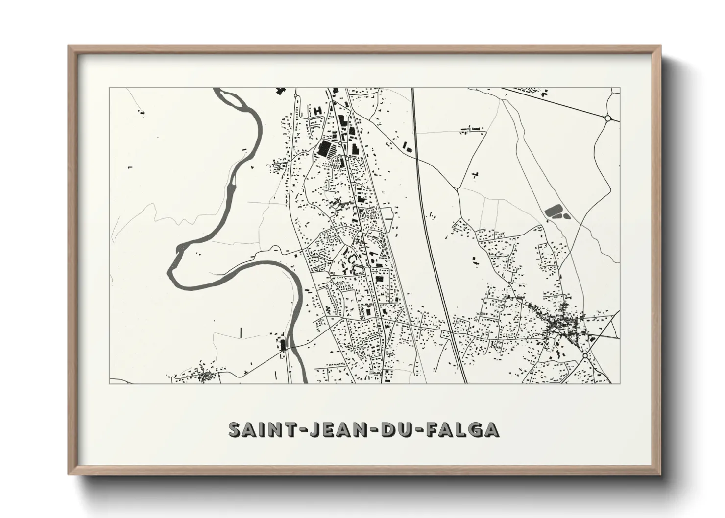 Une affiche de carte sur Saint-Jean-du-Falga