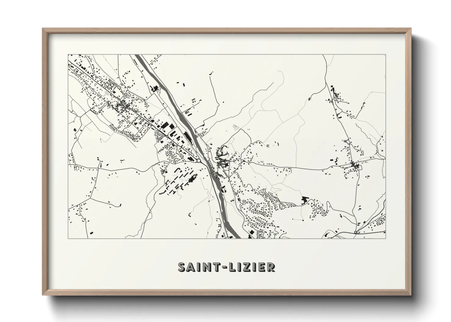 Une affiche de carte sur Saint-Lizier