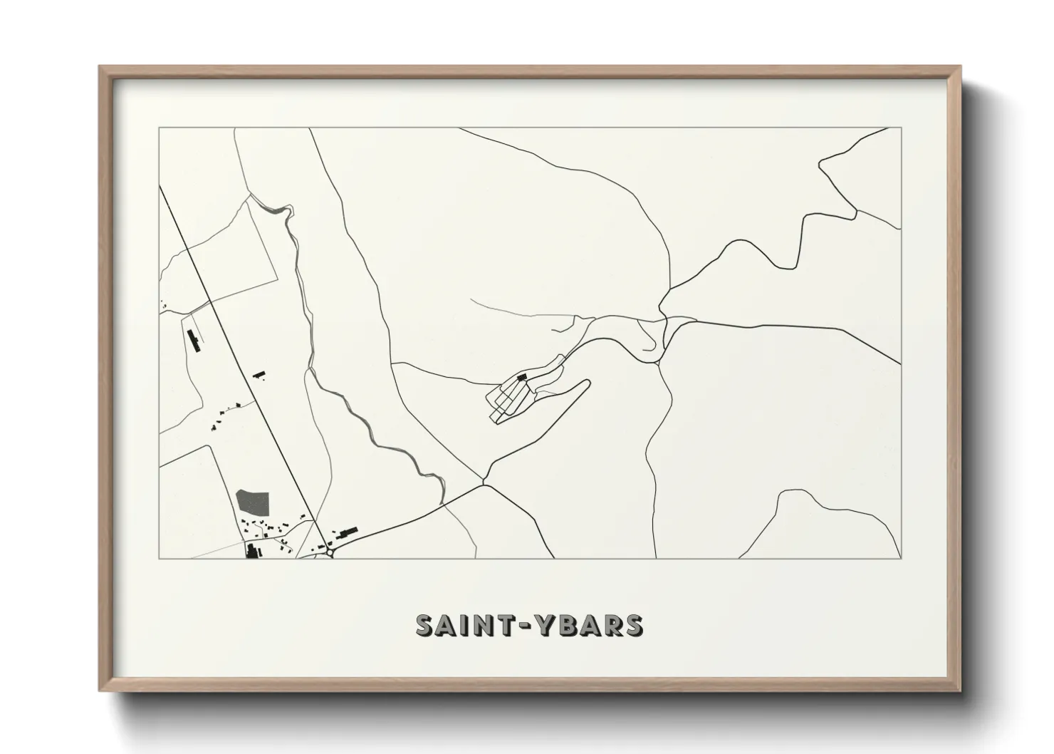 Une affiche de carte sur Saint-Ybars