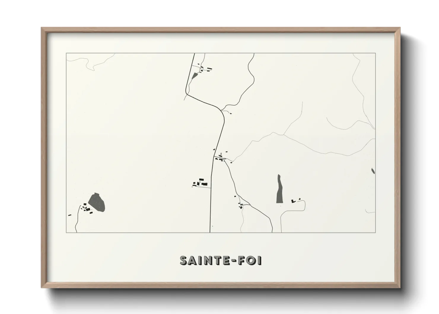 Une affiche de carte sur Sainte-Foi