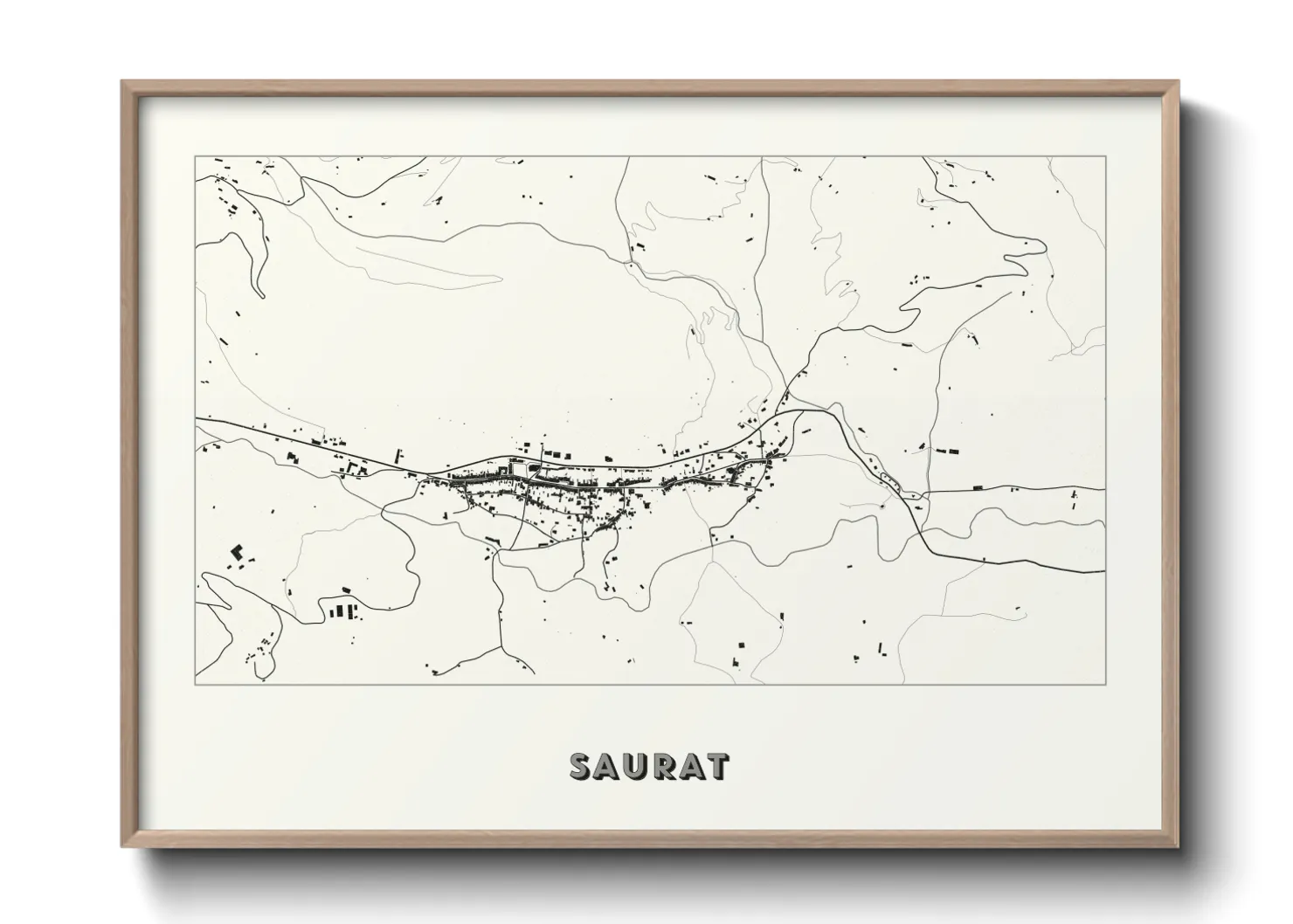 Une affiche de carte sur Saurat