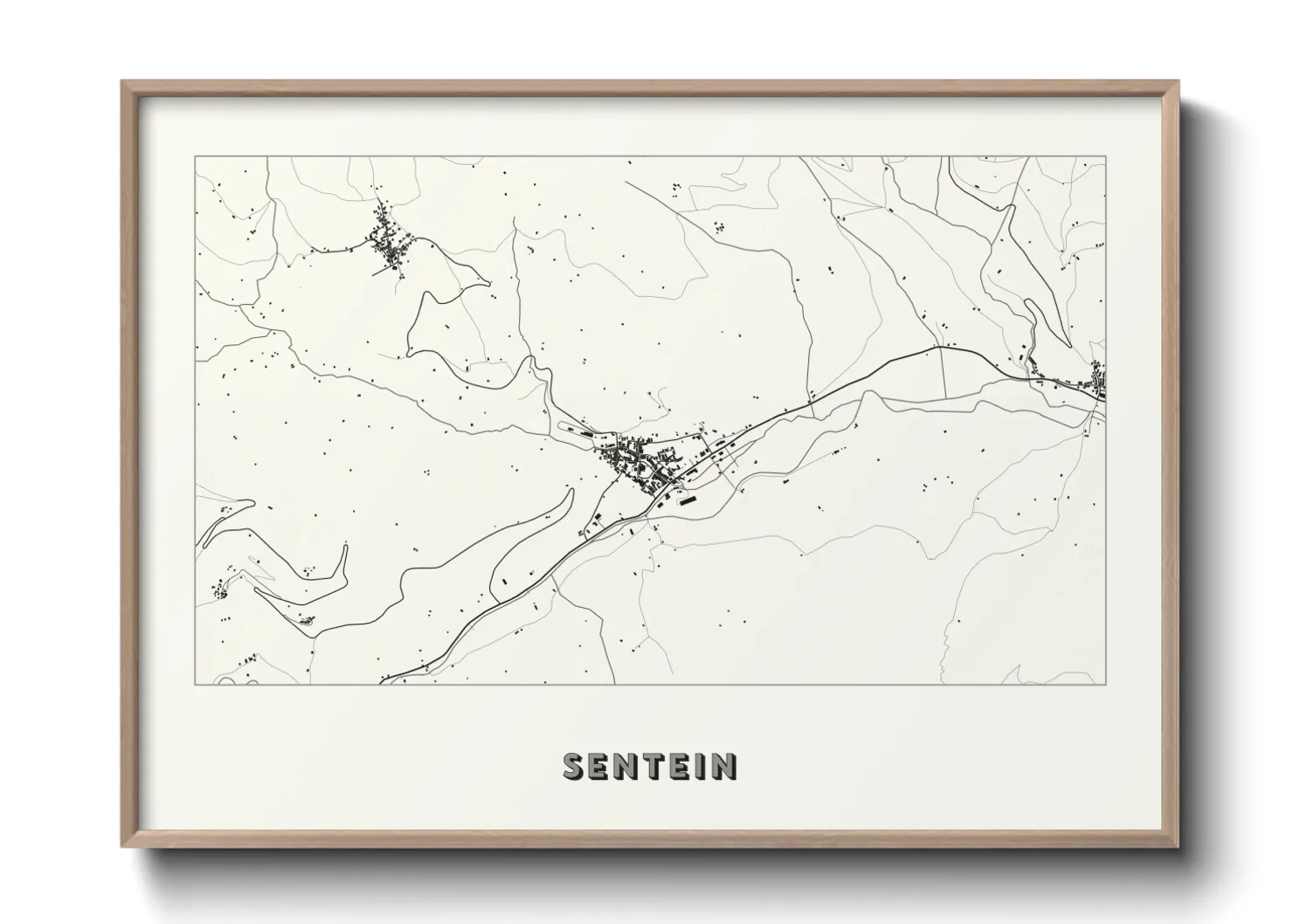 Une affiche de carte sur Sentein