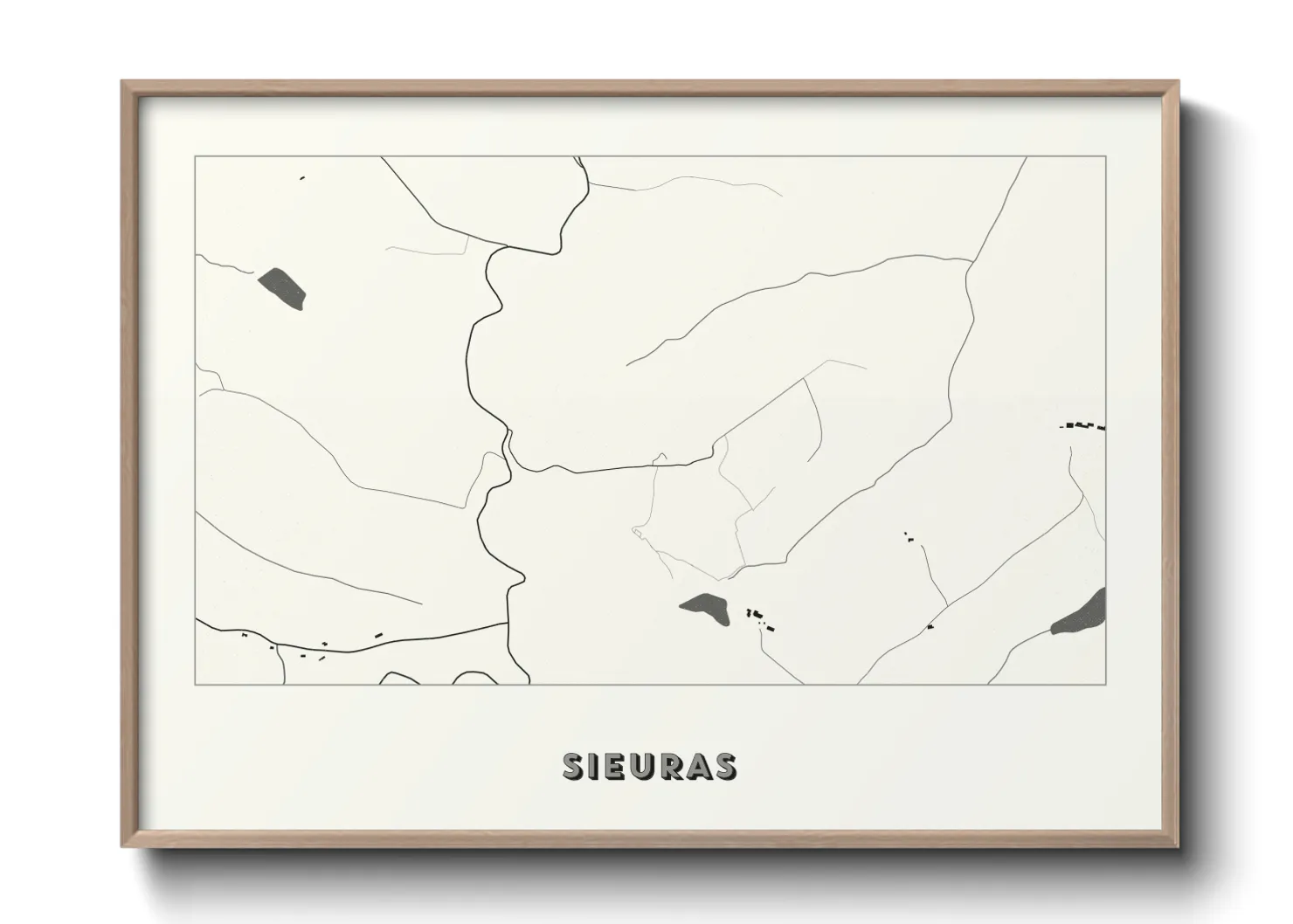 Une affiche de carte sur Sieuras