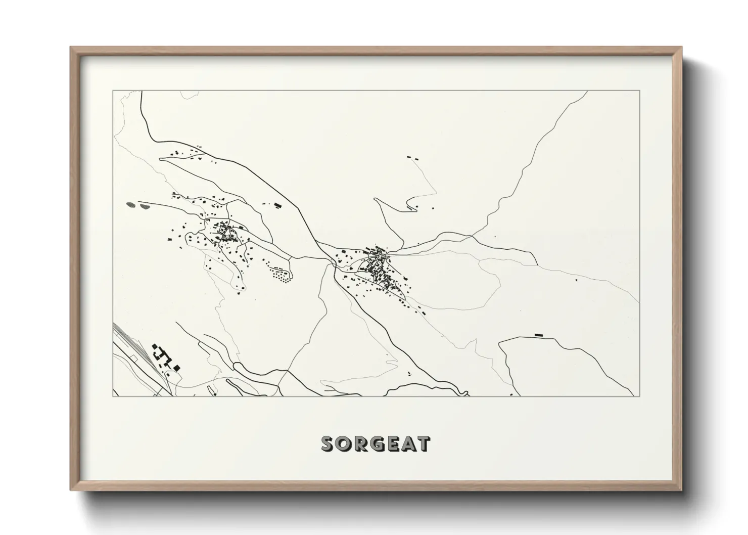 Une affiche de carte sur Sorgeat