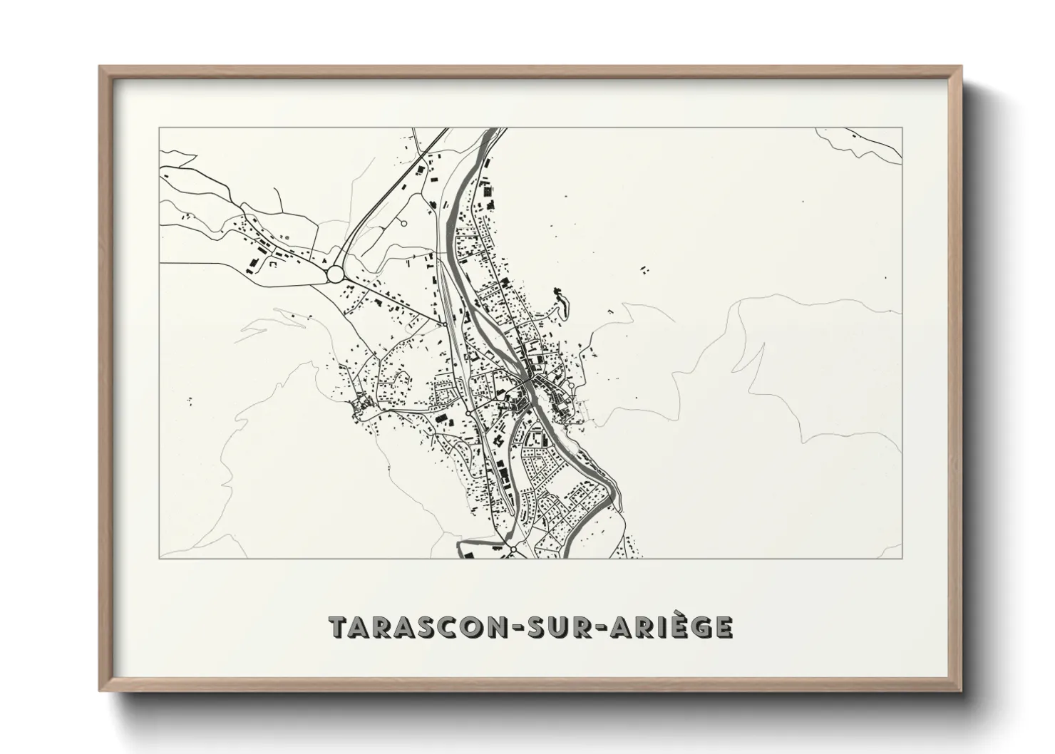 Une affiche de carte sur Tarascon-sur-Ariège