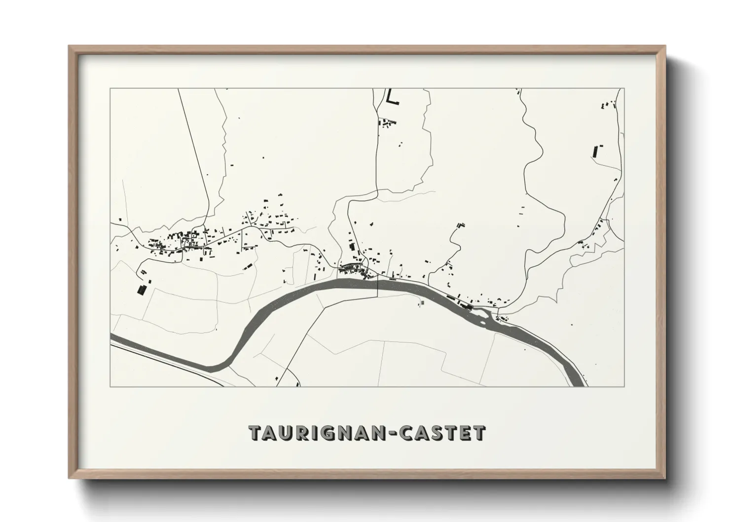 Une affiche de carte sur Taurignan-Castet