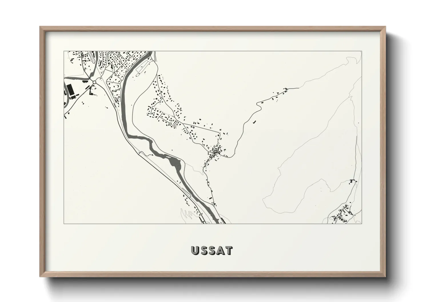Une affiche de carte sur Ussat